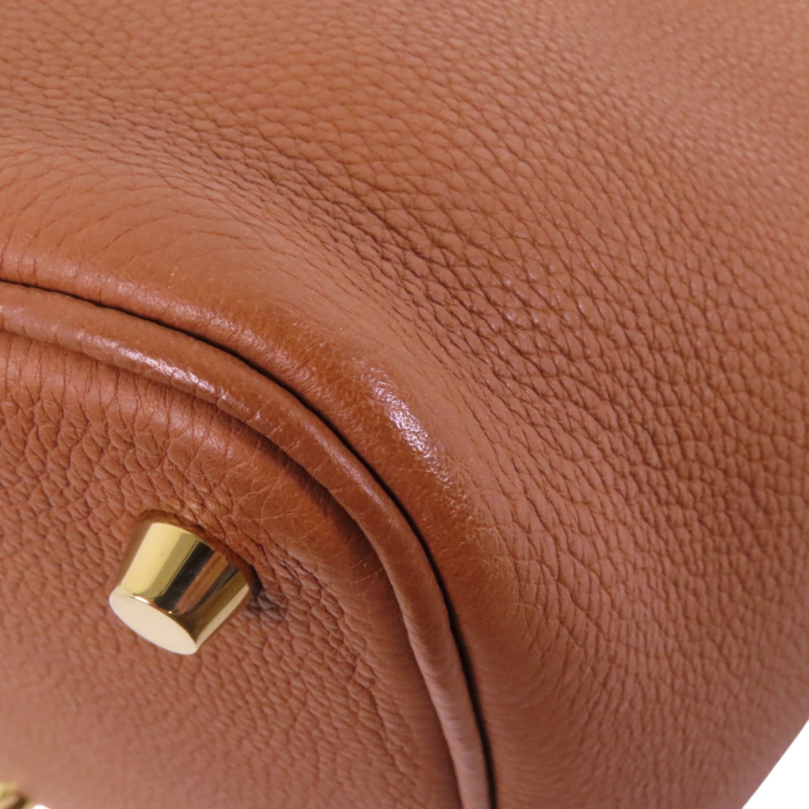 HERMES Clemence皮革Picotin PM金扣手挽袋