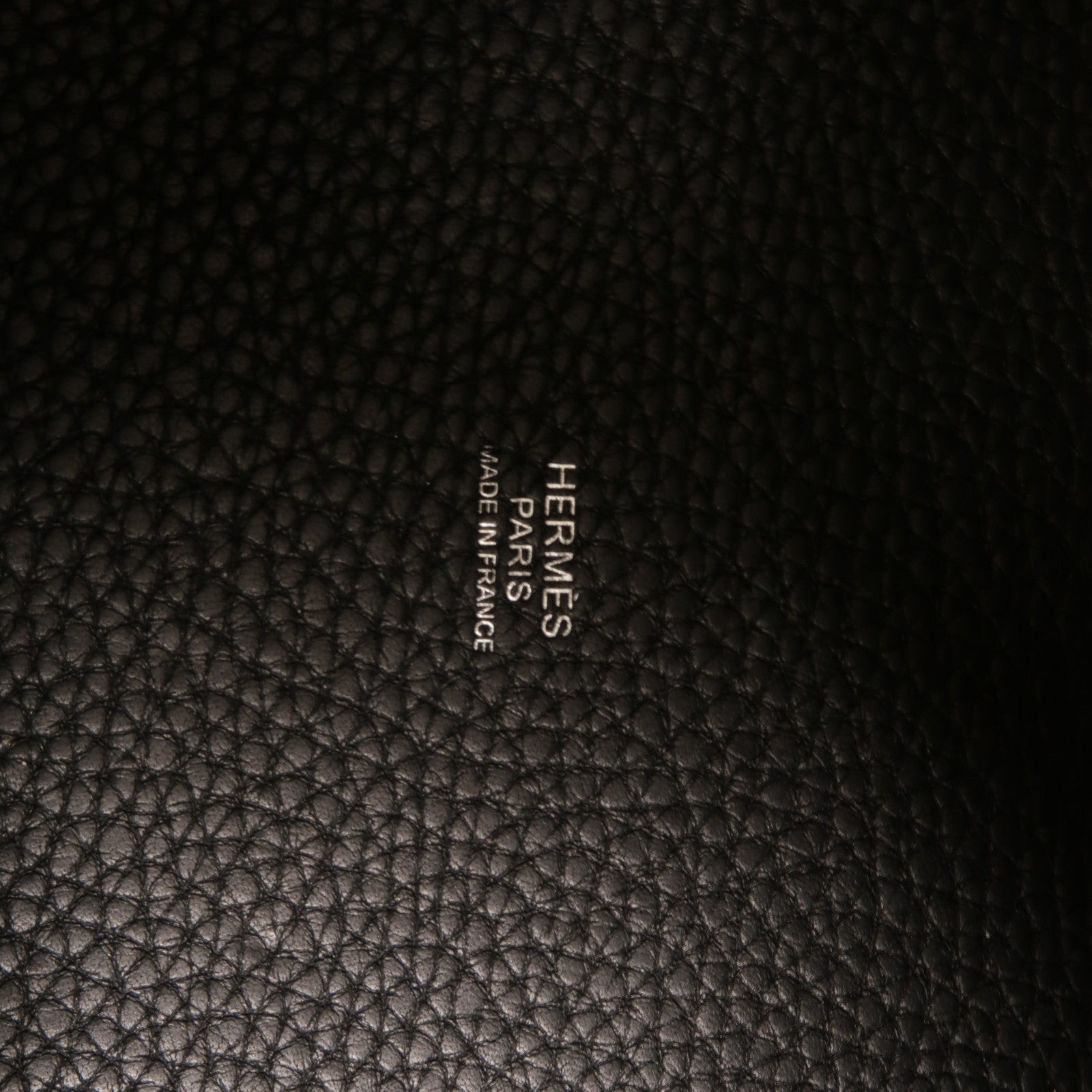 HERMES Clemence皮革Picotin MM扣手挽袋Noir