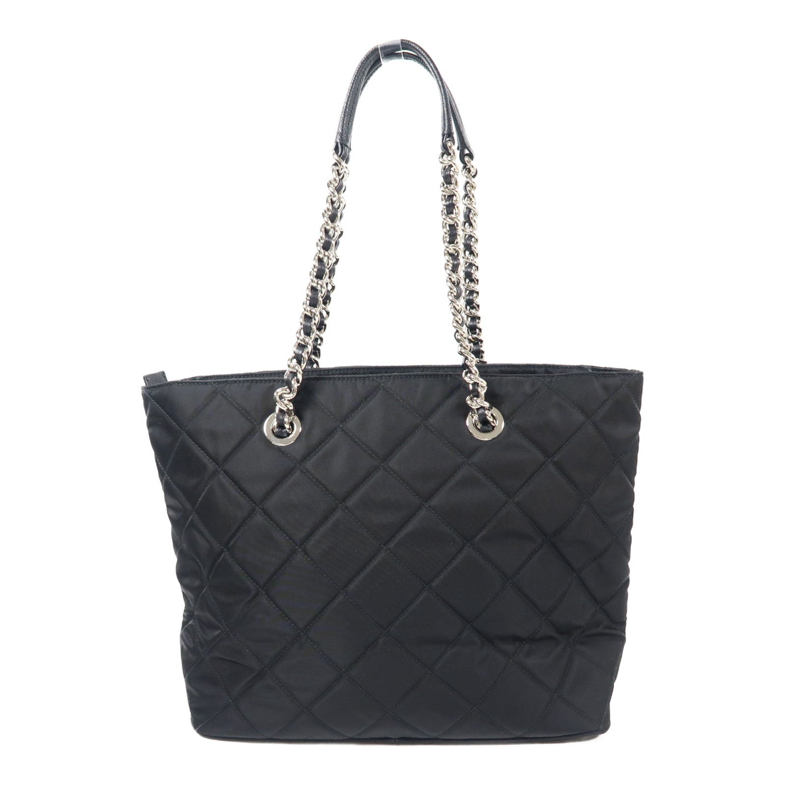 PRADA 尼龍Shoulder Bag銀扣鏈帶肩背袋