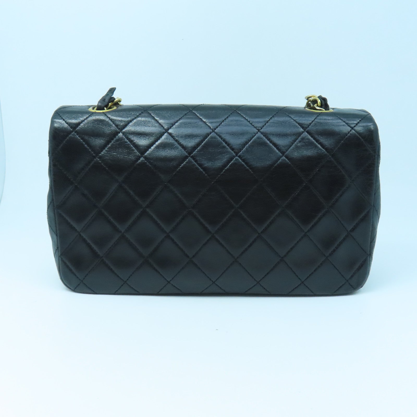 CHANEL rhombic sheepskin leather Chain Shoulder gold buckle shoulder bag black