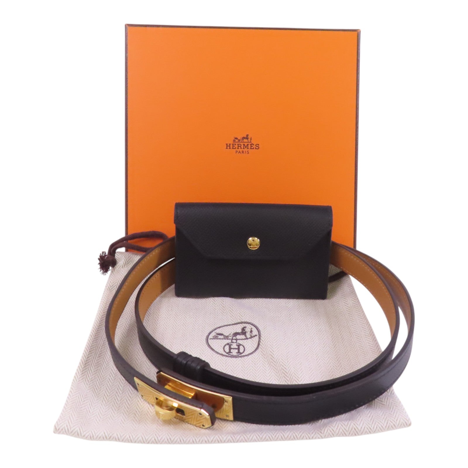 HERMES Epsom皮革Pocket 18 Belt金扣皮帶