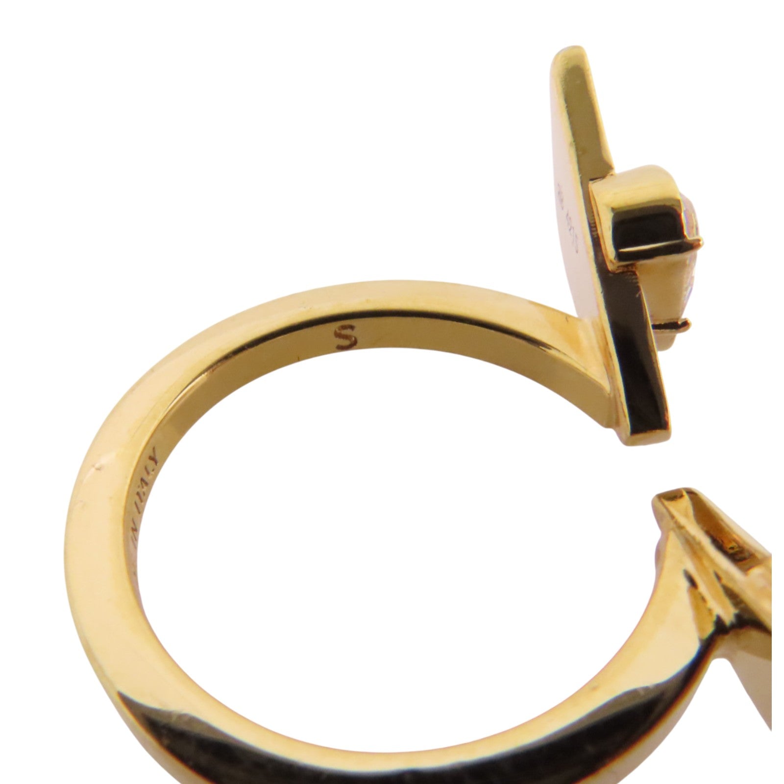 FENDI 金屬/水鑽Monster Ring戒指US#4.25