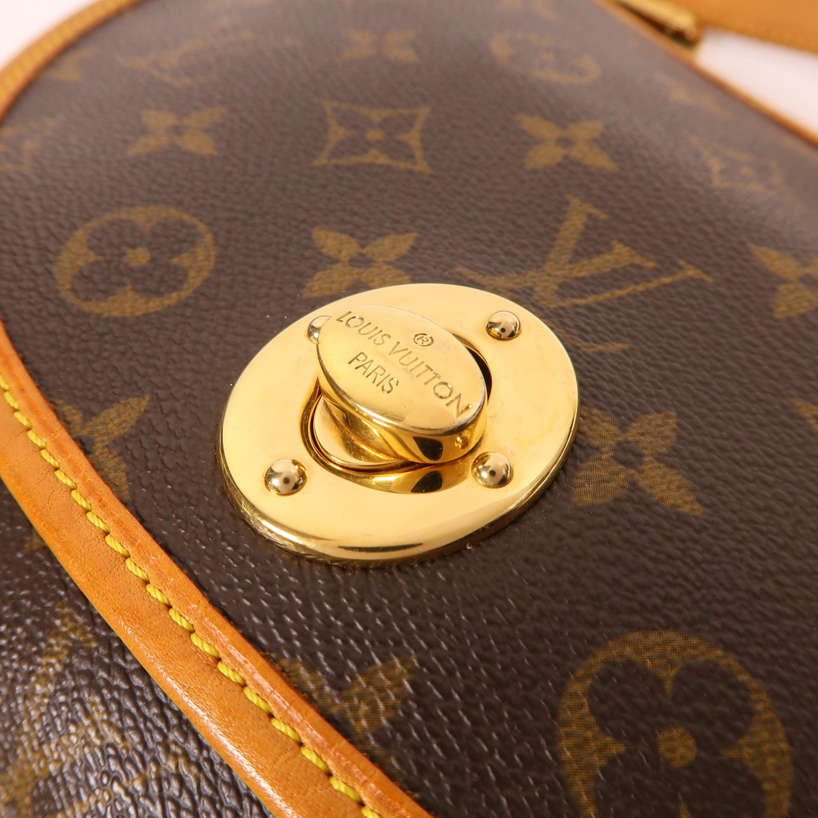 LOUIS VUITTON Monogram Tulum PM金扣肩背袋啡色