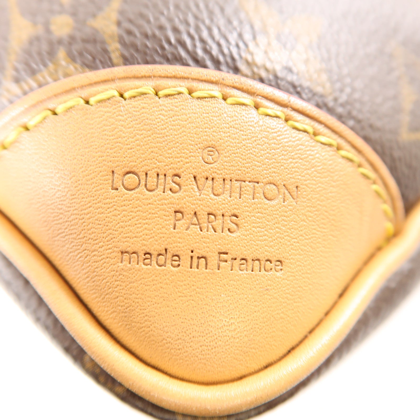 LOUIS VUITTON Monogram Odeon金扣肩背袋棕色