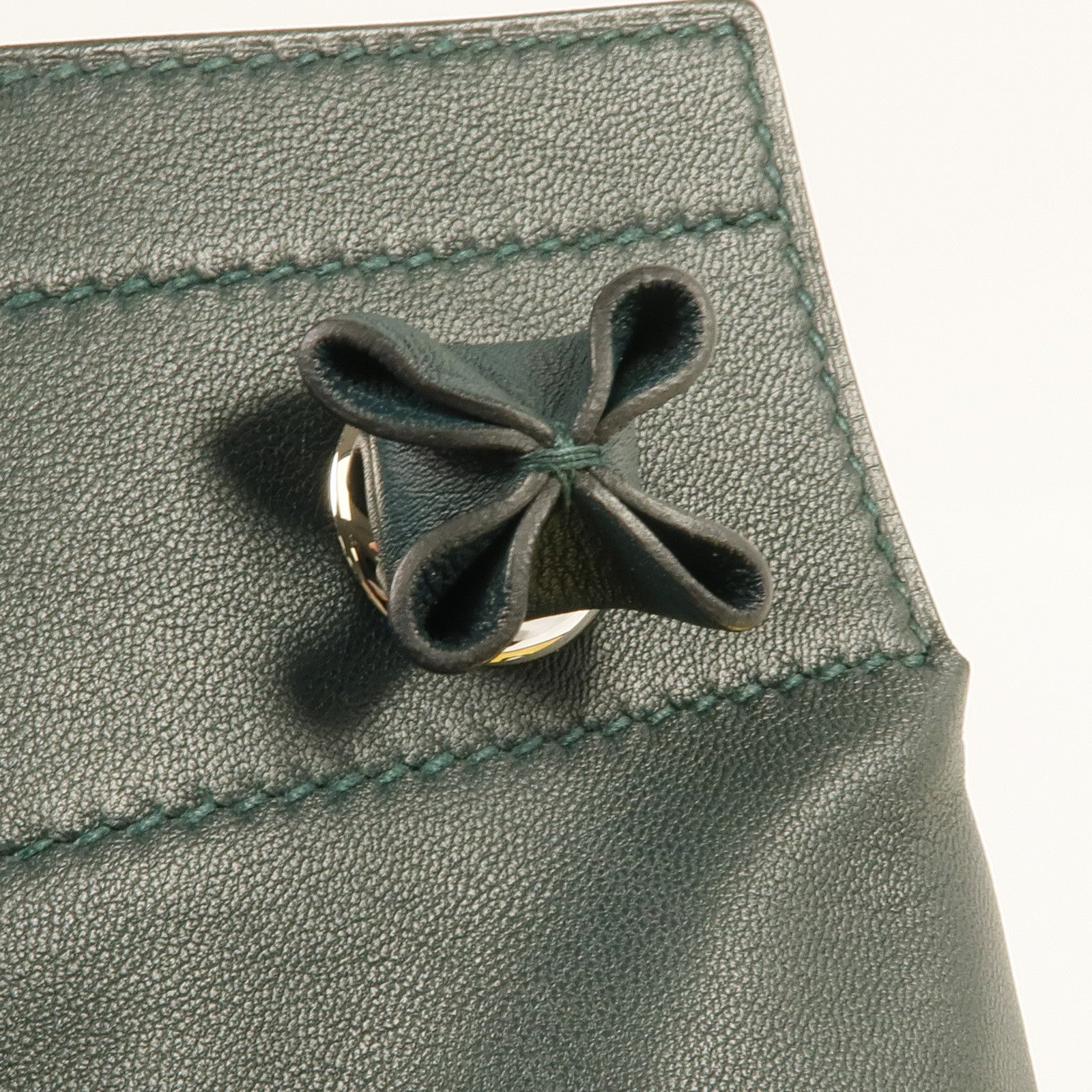 HERMES Swift皮革Aline銀扣肩背袋Green