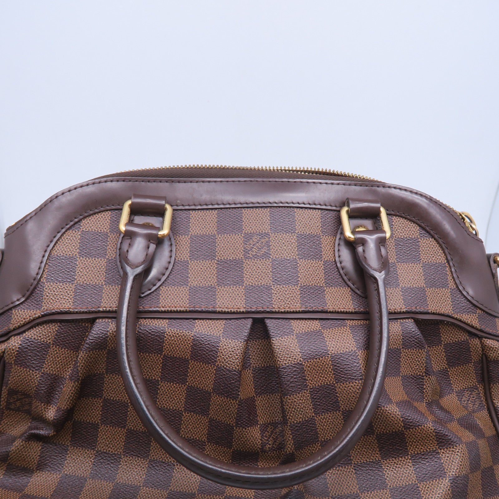 LOUIS VUITTON Damier Trevi PM金扣手挽肩背兩用袋啡色