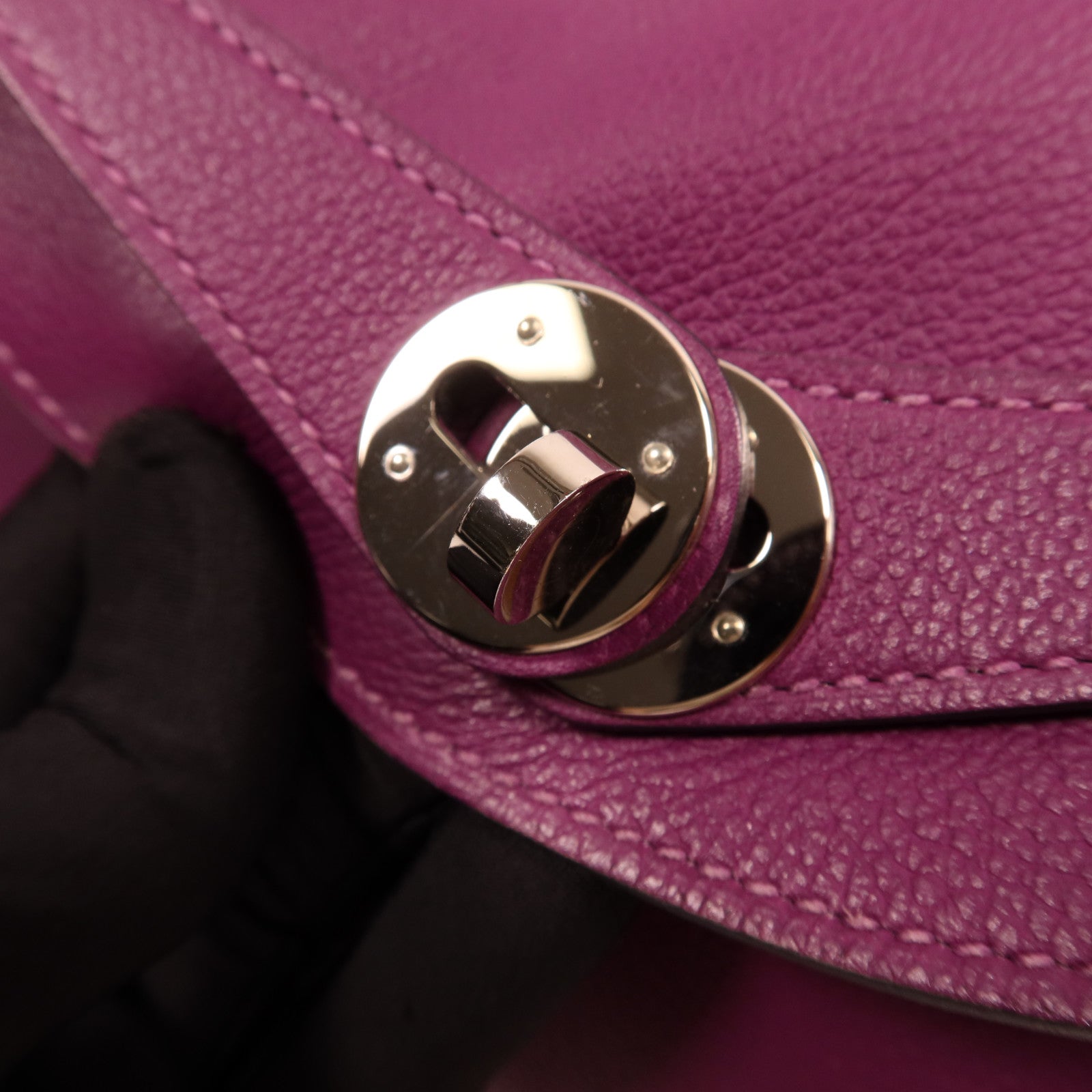 HERMES Evercolor皮革Lindy 26銀扣手挽肩背兩用袋Anemone