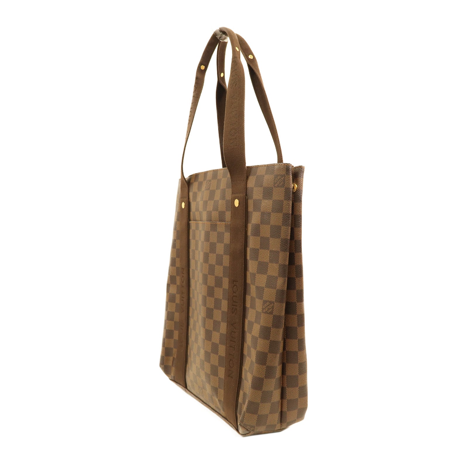 LOUIS VUITTON Damier Ebene Beaubourg金扣手挽袋啡色