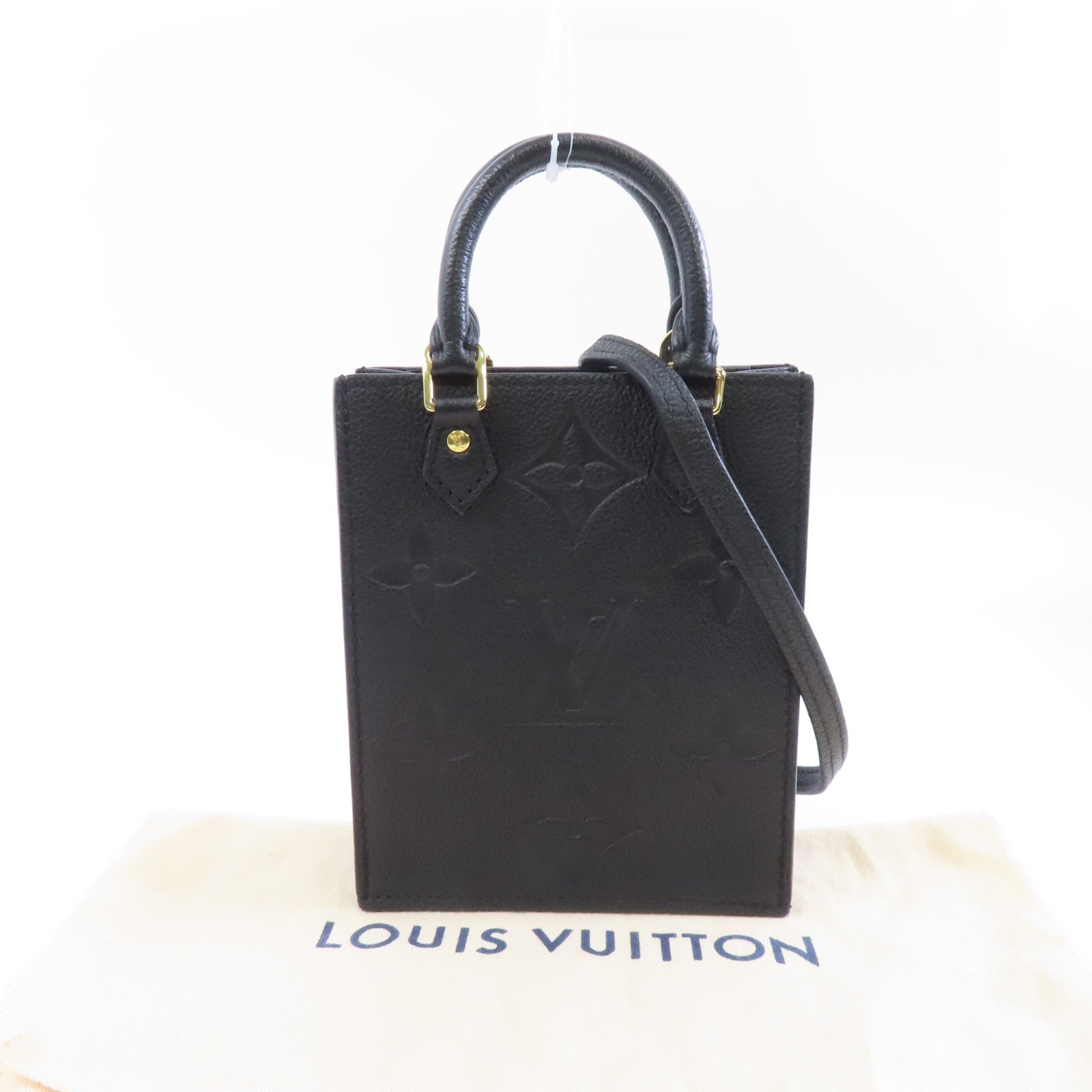LOUIS VUITTON 【激減優惠】Monogram Empreinte Petit Sac Plat金扣手挽肩背兩用袋黑色