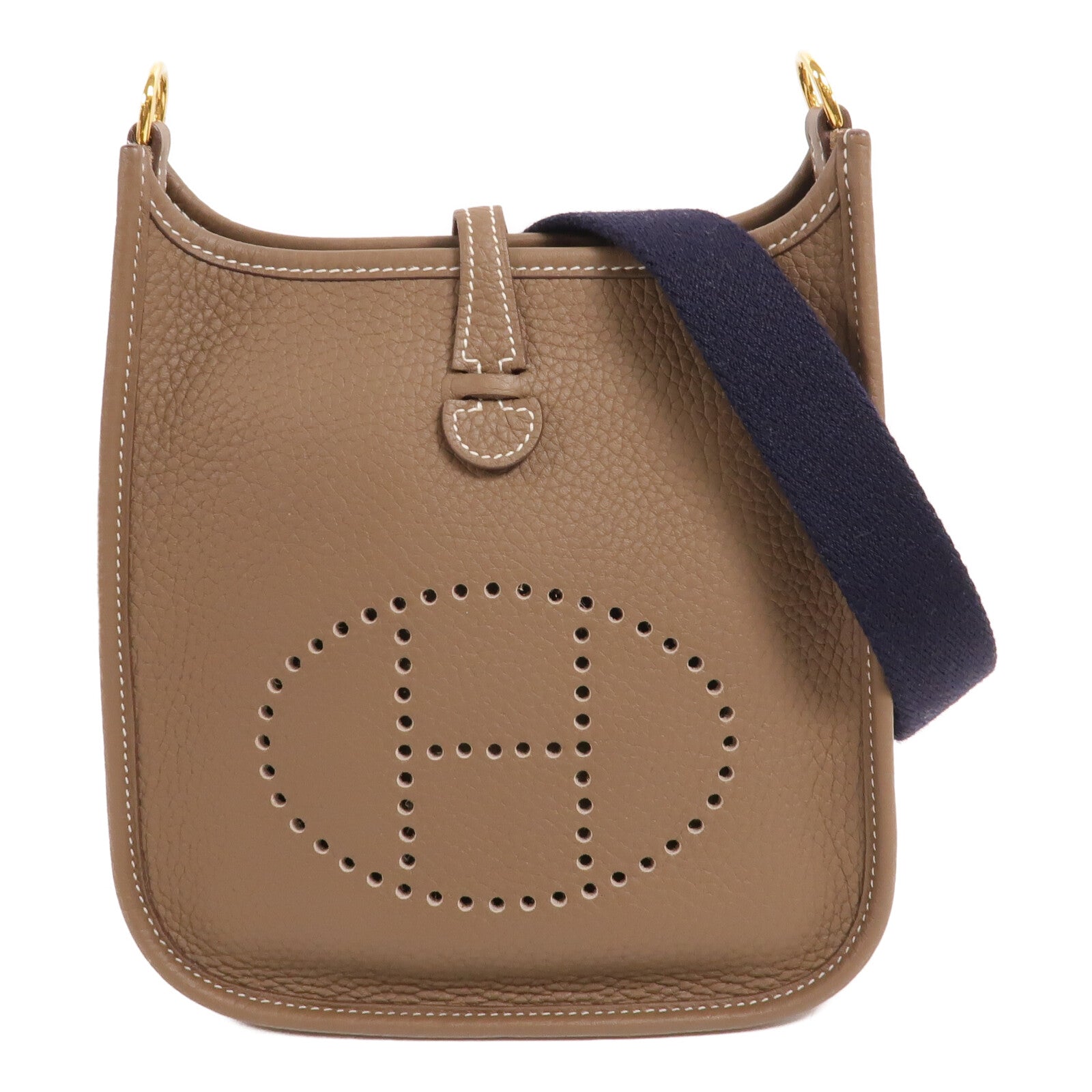 HERMES Clemence皮革Evelyne TPM肩背袋Etoupe