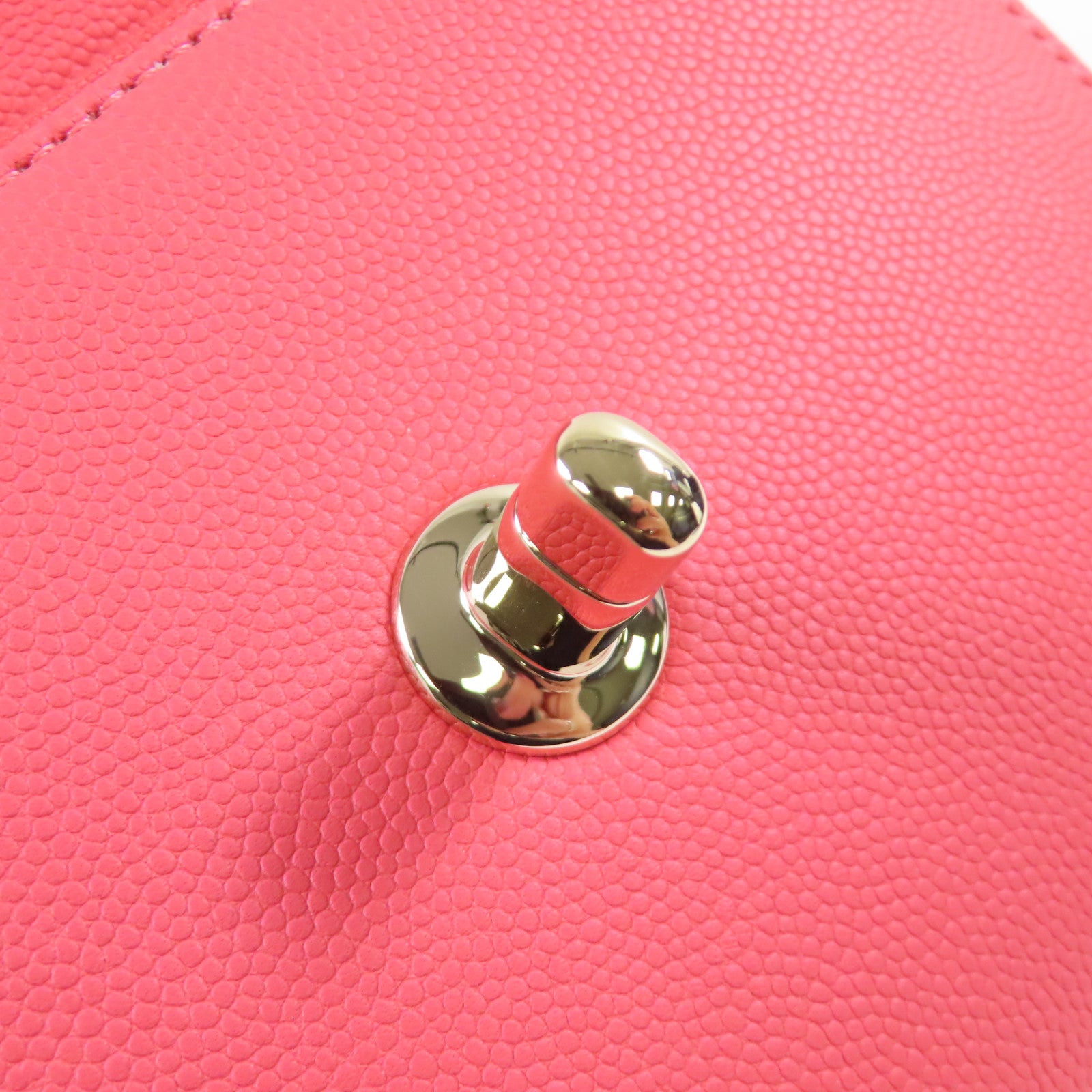 CHANEL 菱格Caviar皮革Affinity 2Way Chain Shoulder Bag金扣鏈帶手挽肩背兩用袋粉紅色