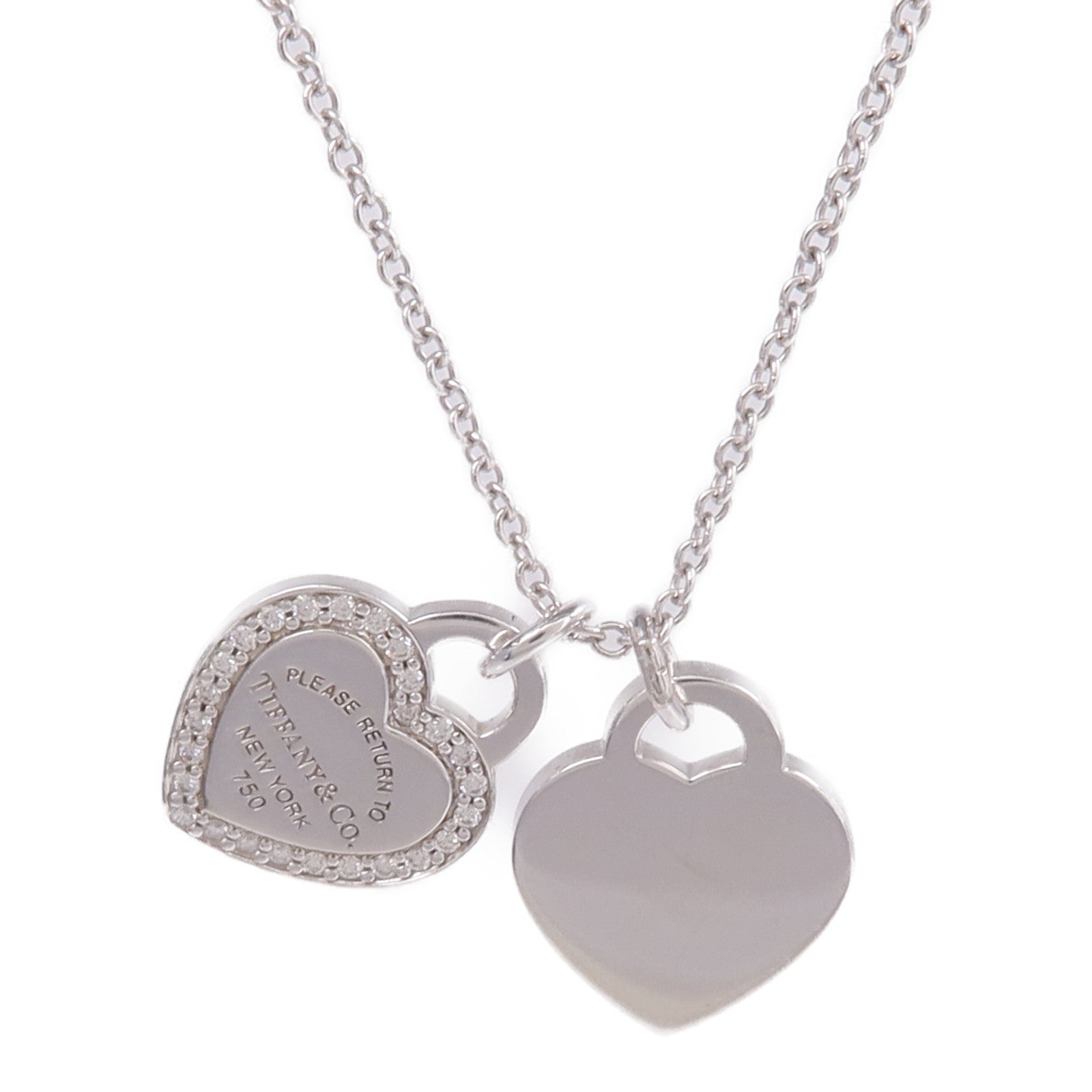 TIFFANY＆CO 18K白金Return to Tiffany Heart Diamond鑽石項鍊