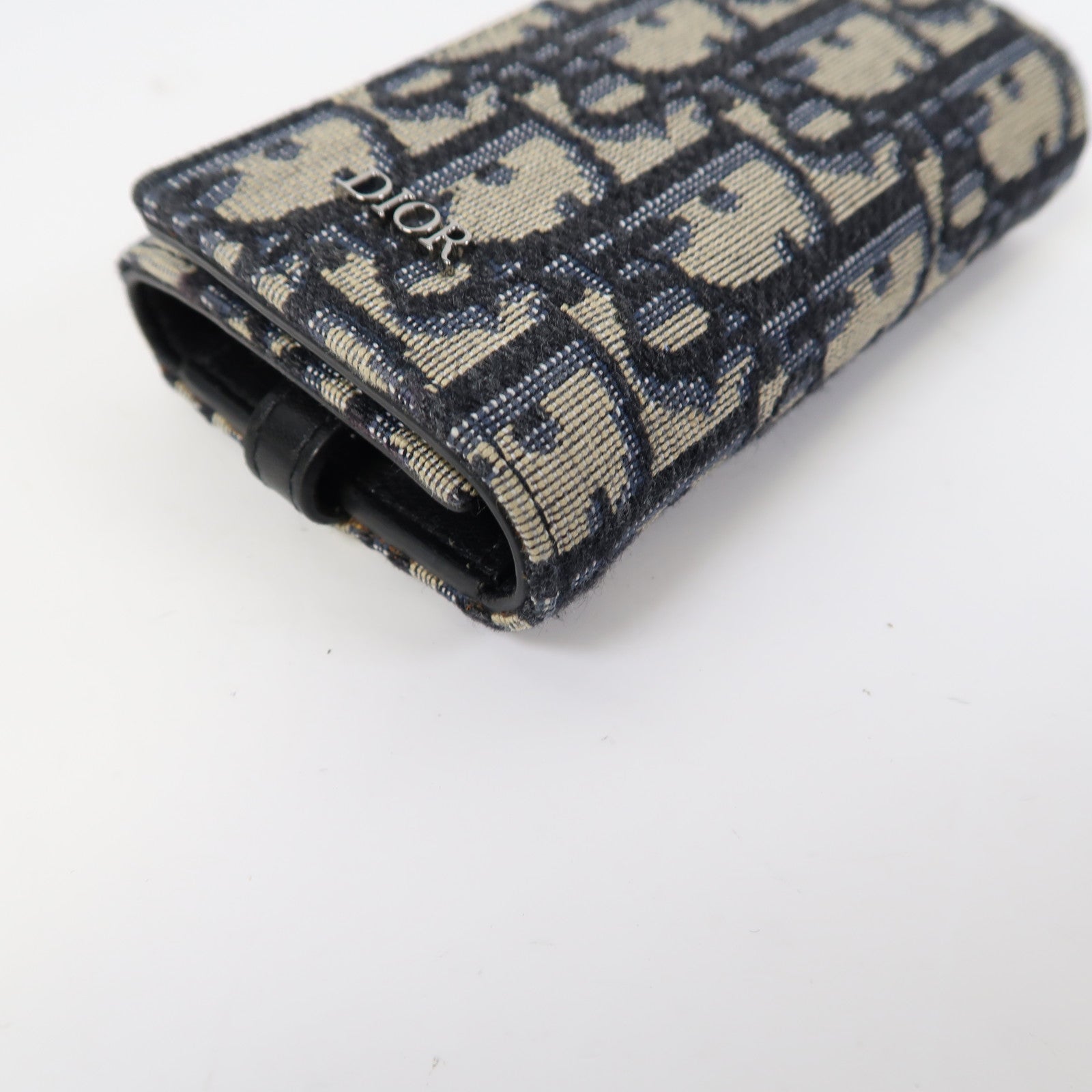 Dior 帆布Key Case銀扣鎖匙包米色/黑色