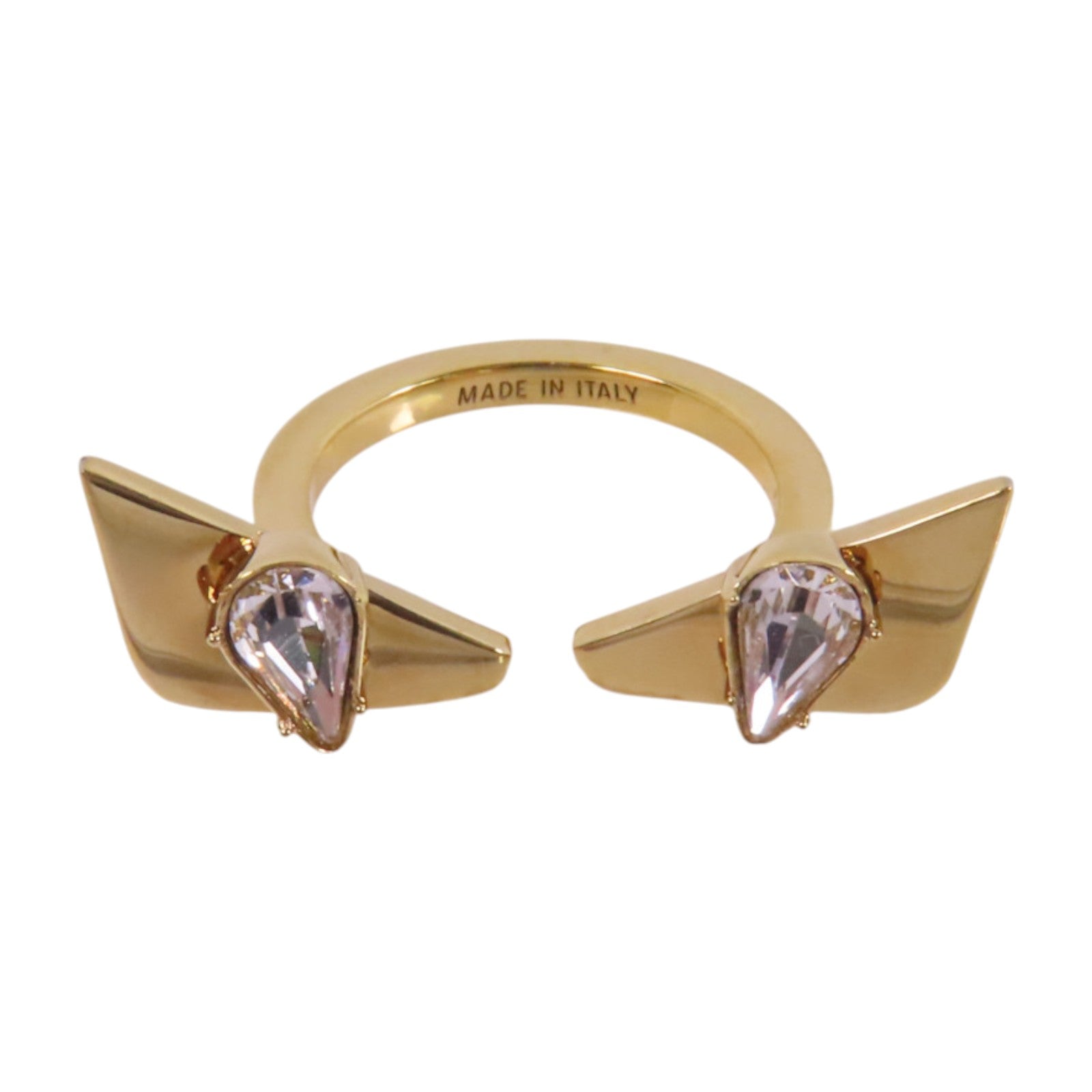 FENDI 金屬/水鑽Monster Ring戒指US#4.25