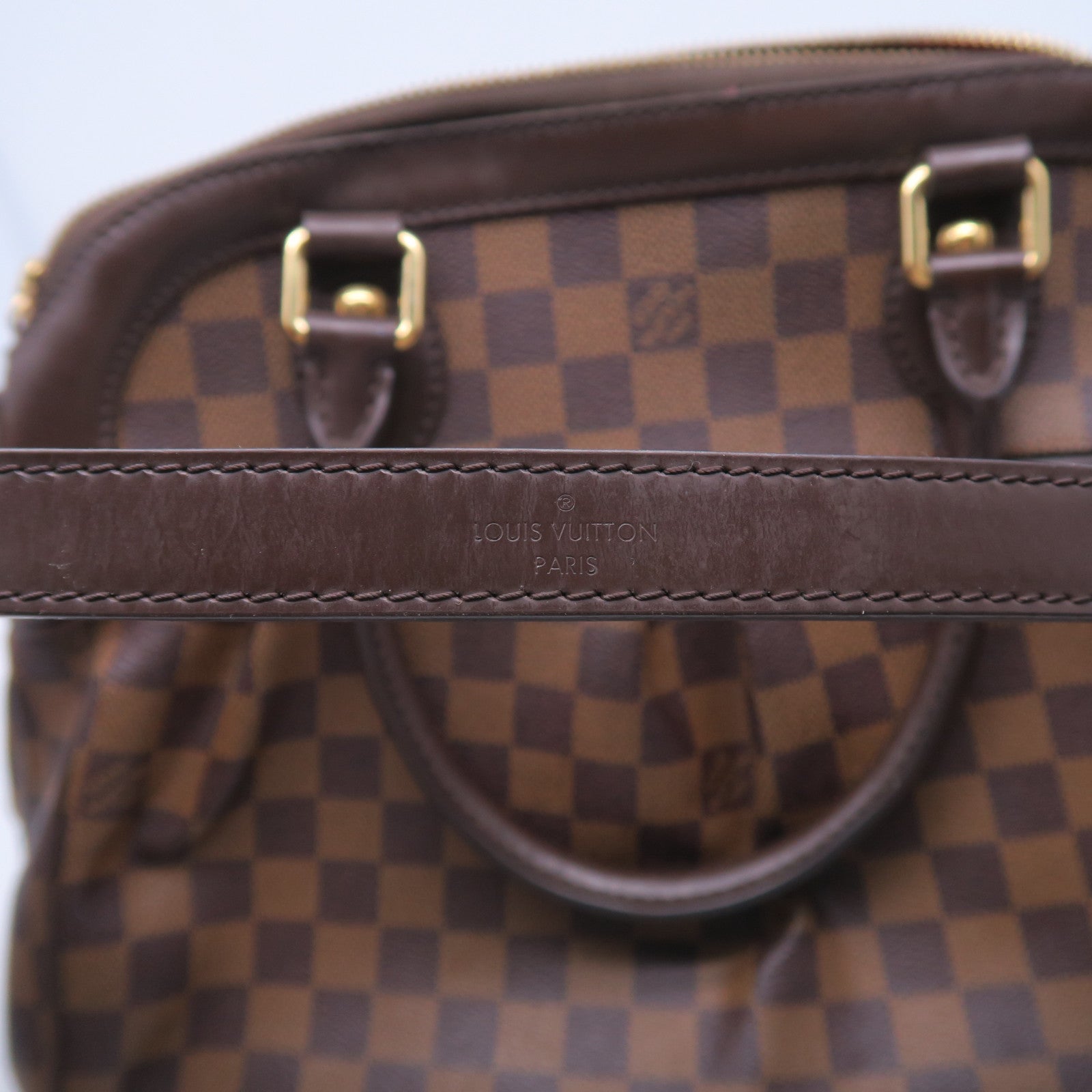 LOUIS VUITTON Damier Trevi PM金扣手挽肩背兩用袋啡色