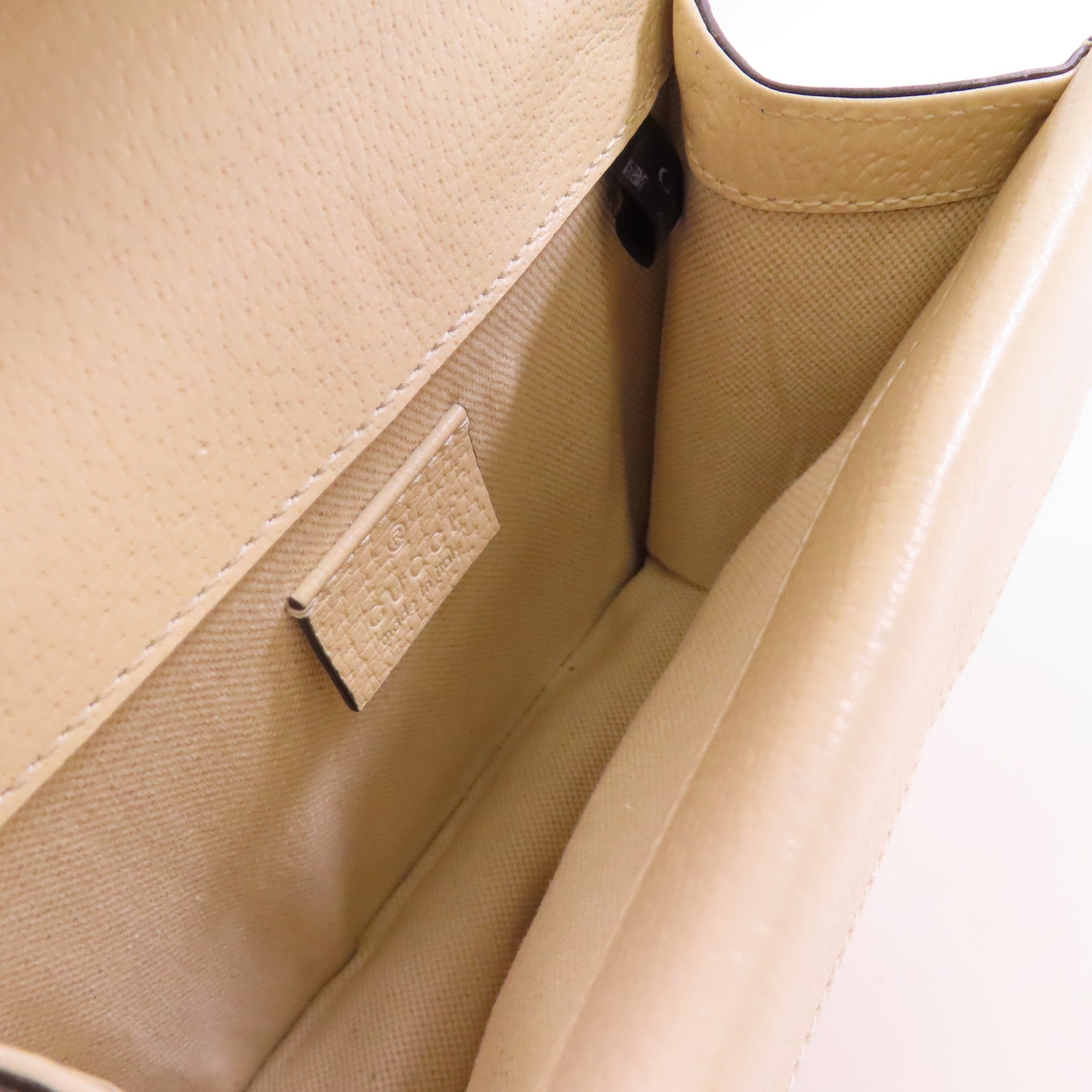 GUCCI 【激減優惠】牛皮皮革Dionysus Mini Shoulder Bag銀扣鏈帶肩背袋米白色