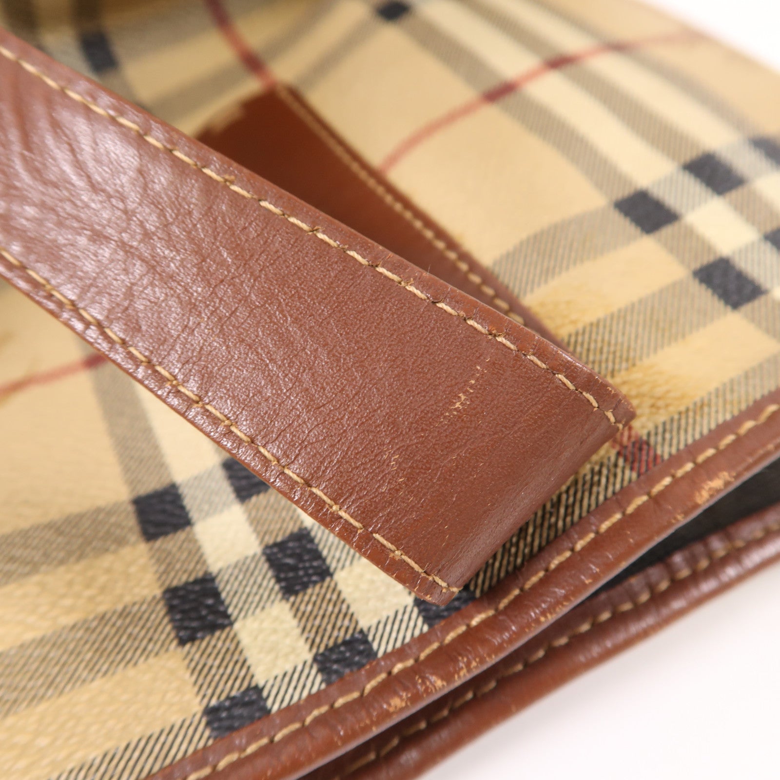 BURBERRY 塗層帆布/牛皮皮革Tote Bag銀扣手挽袋