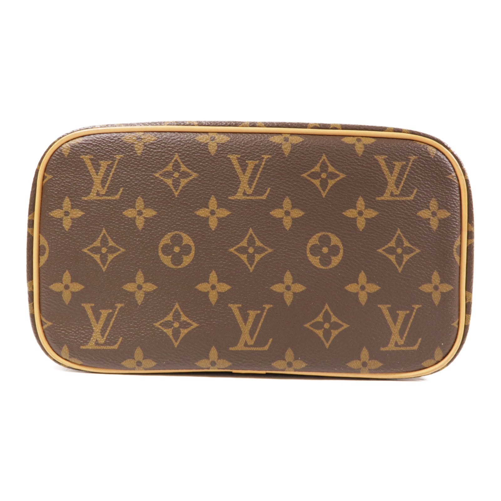 LOUIS VUITTON Monogram Nice BB金扣手挽袋棕色