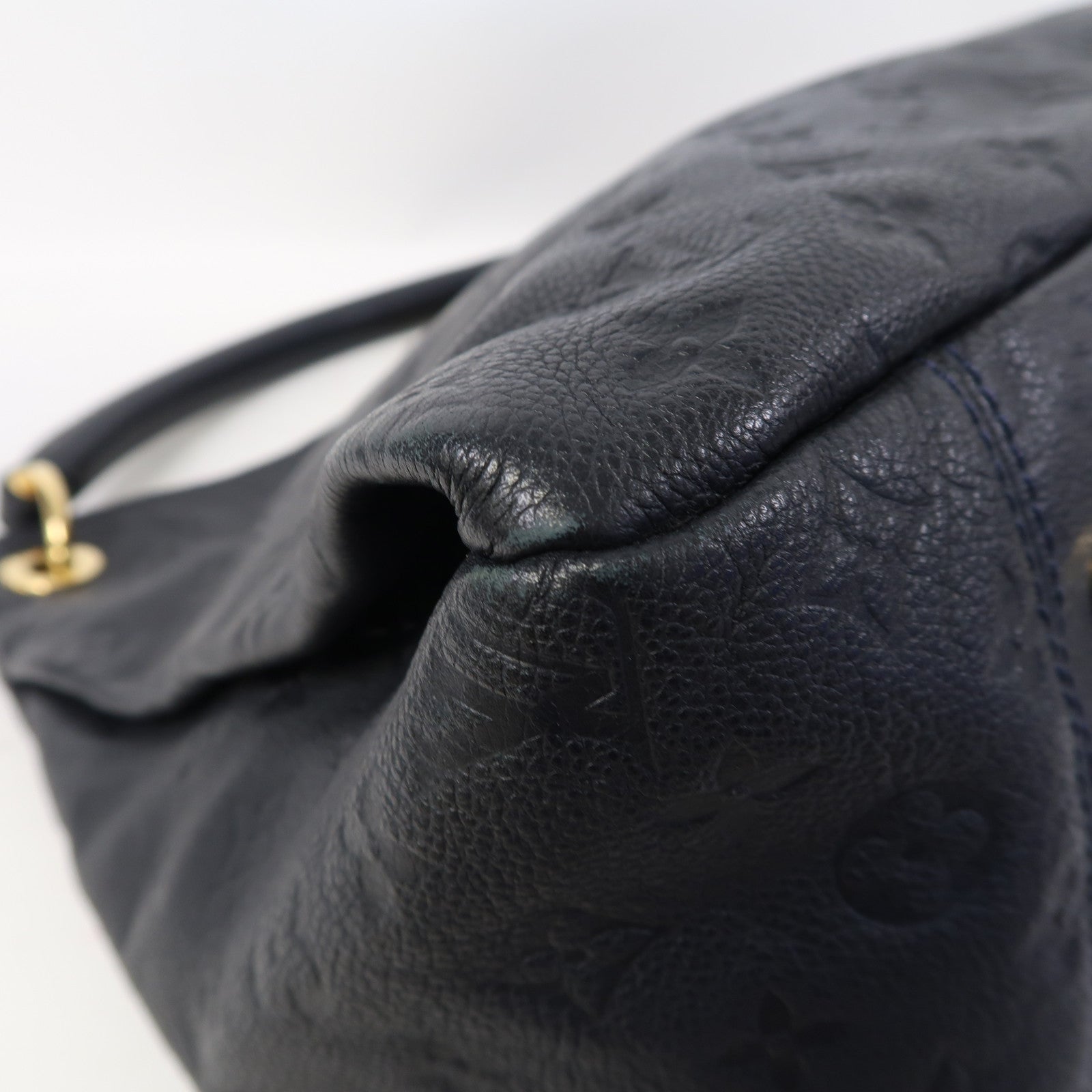 LOUIS VUITTON Monogram Empreinte Artsy MM金扣肩背袋深藍色