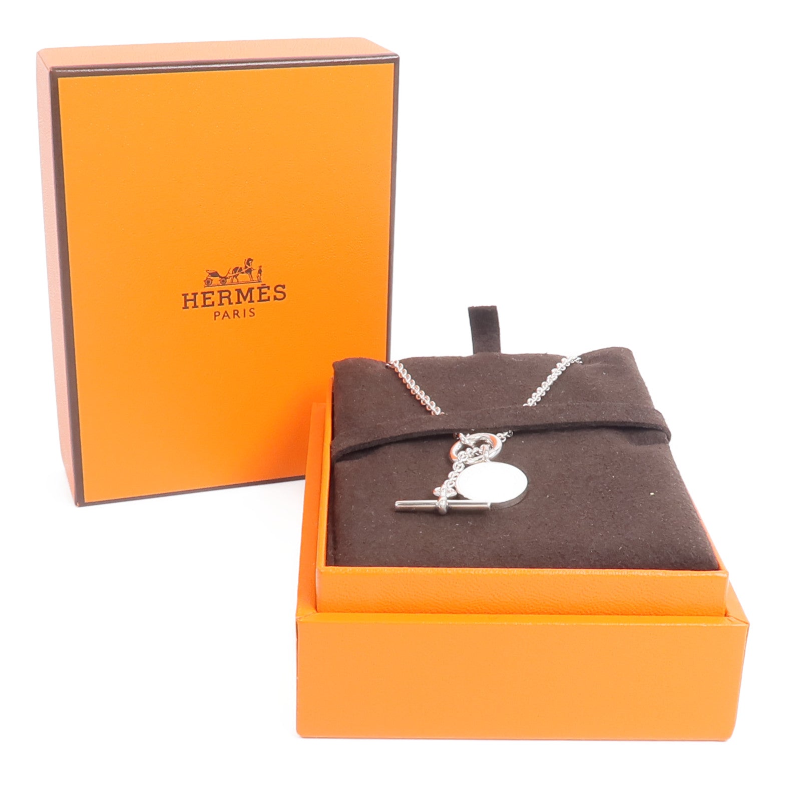 HERMES 925純銀Amulettes Ex-Libris Pendant項鍊