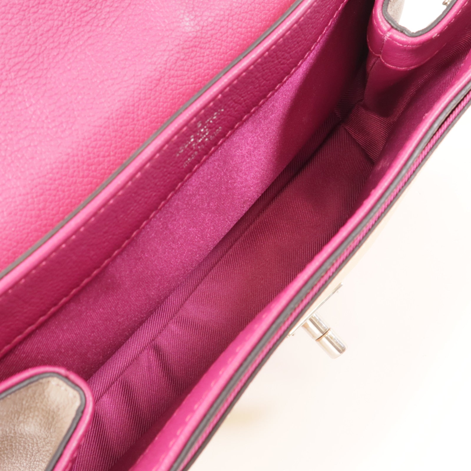 LOUIS VUITTON 牛皮皮革Lockme II BB銀扣鏈帶手挽肩背兩用袋