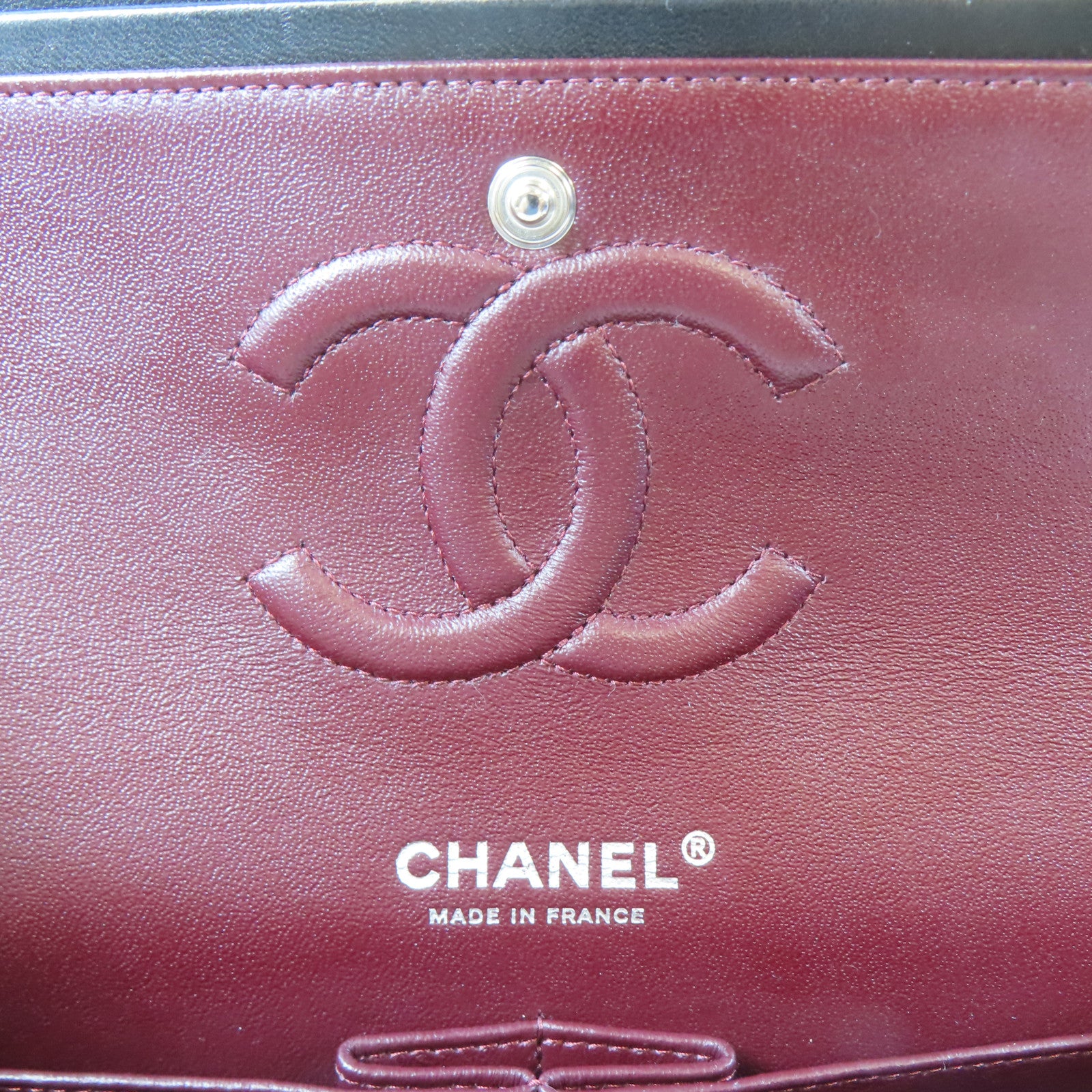 CHANEL 【激減優惠】菱格羊皮皮革Classic 25cm銀扣鏈帶肩背袋黑色