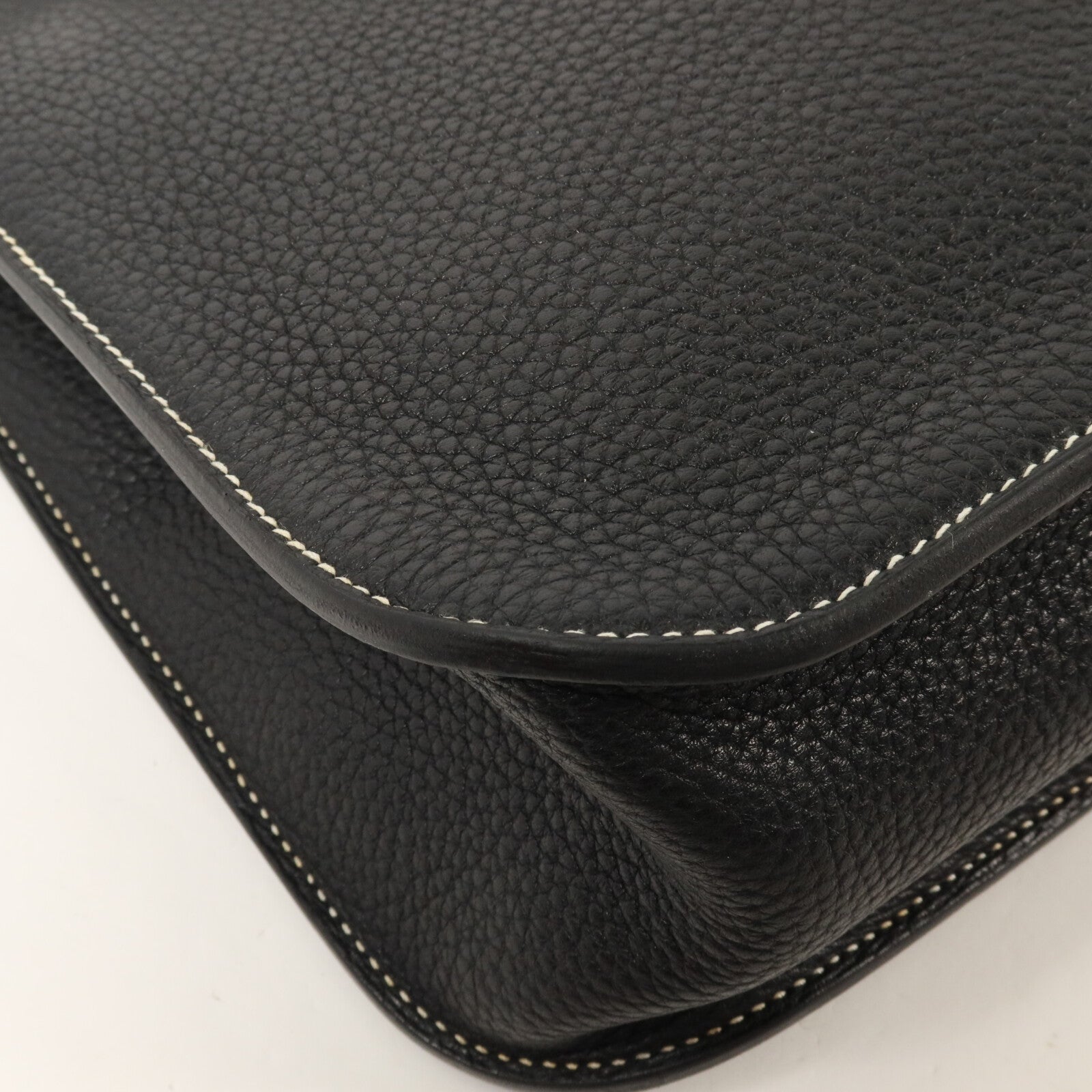 HERMES Clemence皮革Halzan 31手挽肩背兩用袋Noir