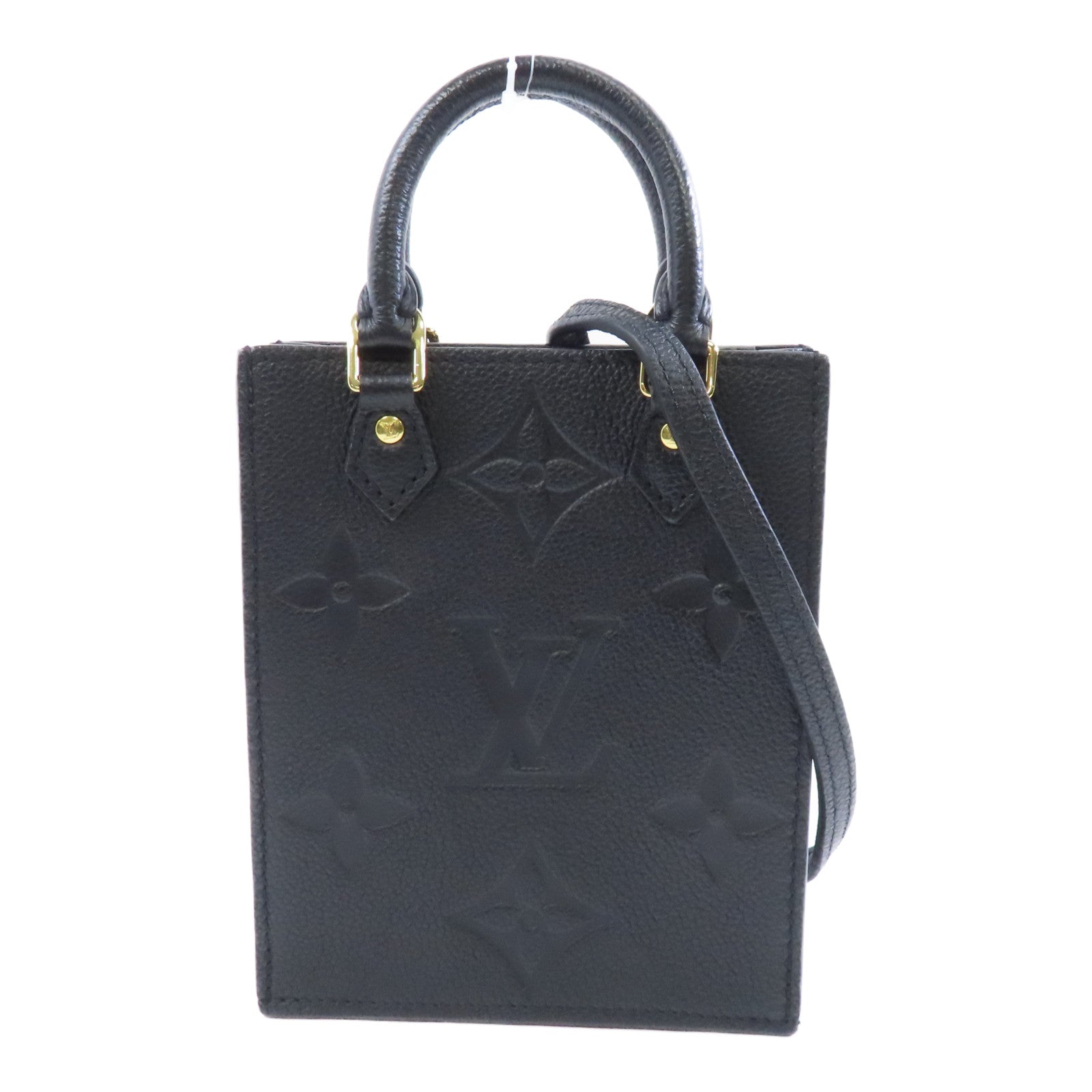 LOUIS VUITTON 【激減優惠】Monogram Empreinte Petit Sac Plat金扣手挽肩背兩用袋黑色