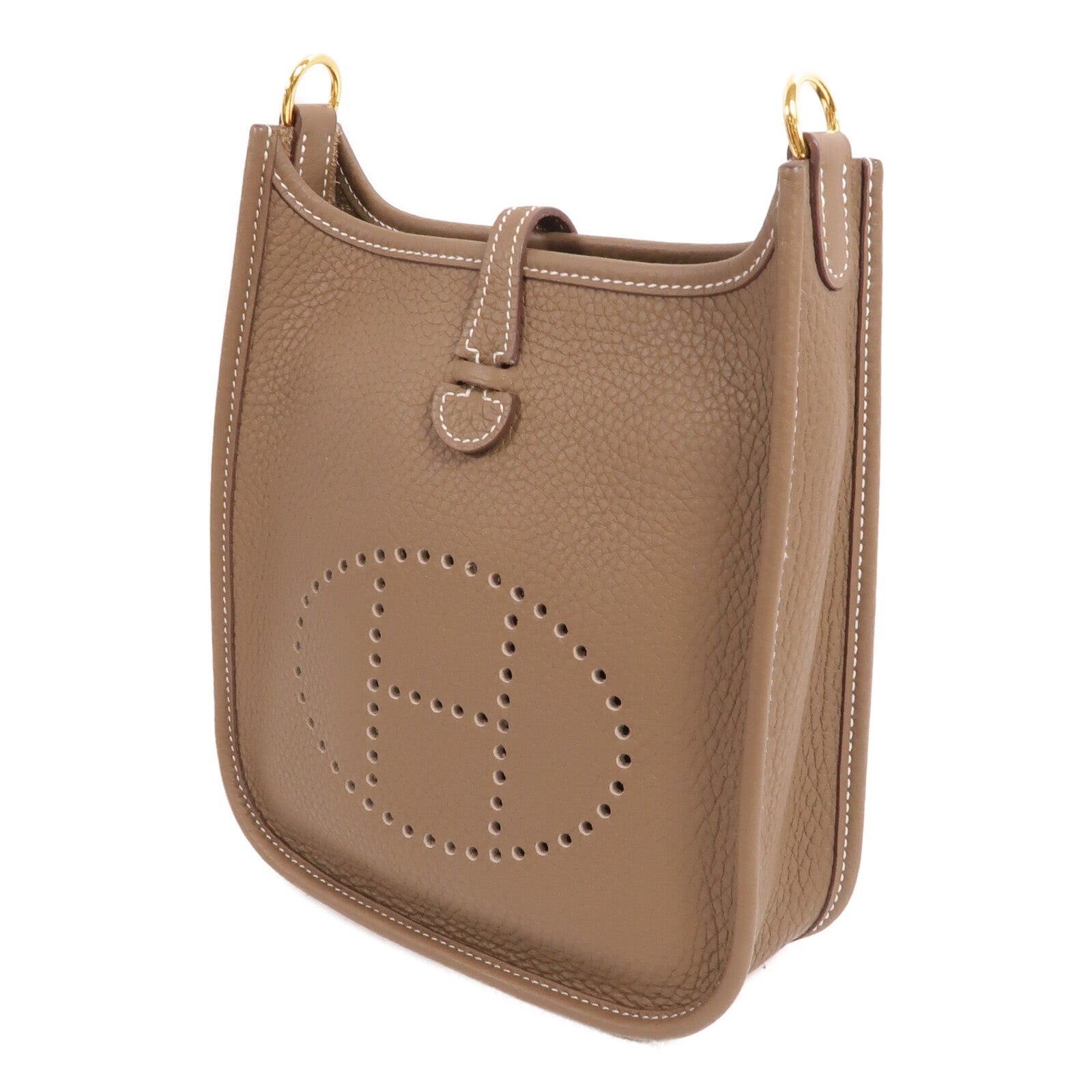 HERMES Clemence皮革Evelyne TPM肩背袋Etoupe