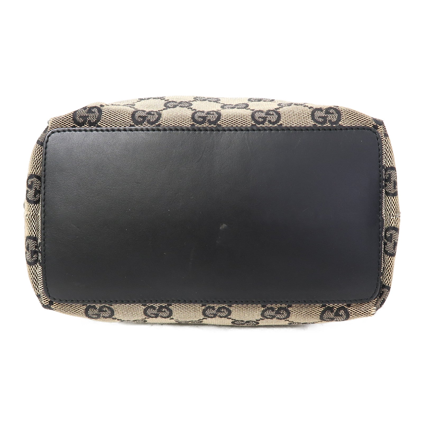 GUCCI 帆布Pochette金扣肩背袋藍色/米色