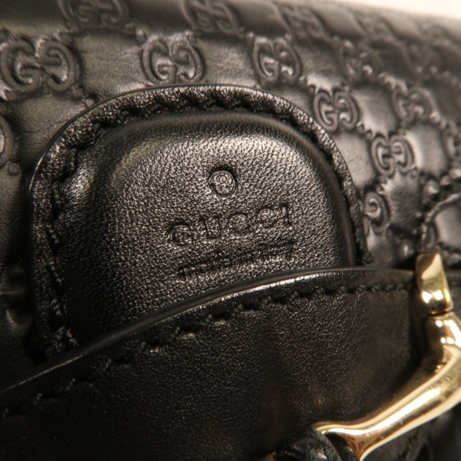 GUCCI 牛皮皮革Guccissima Mini Emily金扣鏈帶肩背袋