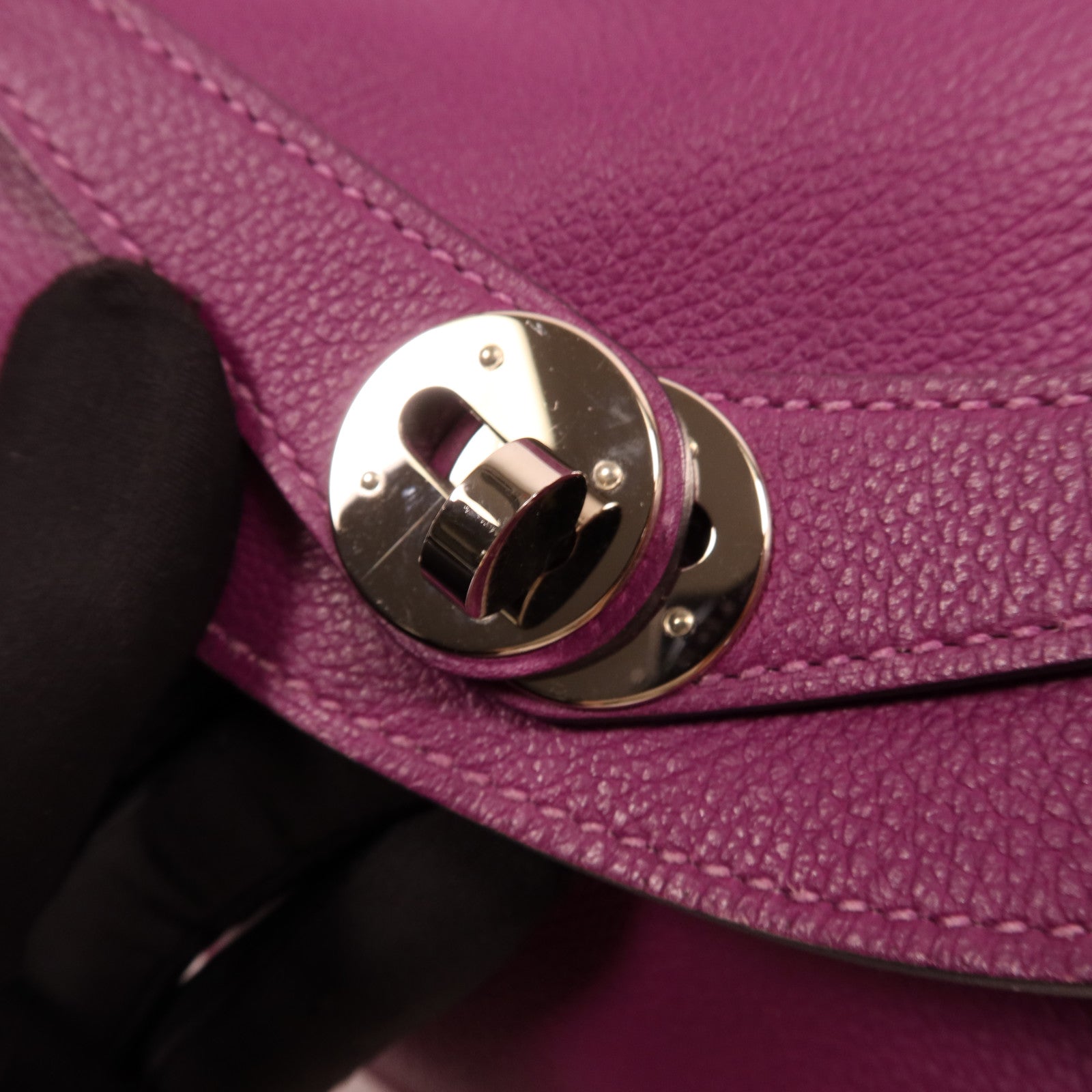 HERMES Evercolor皮革Lindy 26銀扣手挽肩背兩用袋Anemone