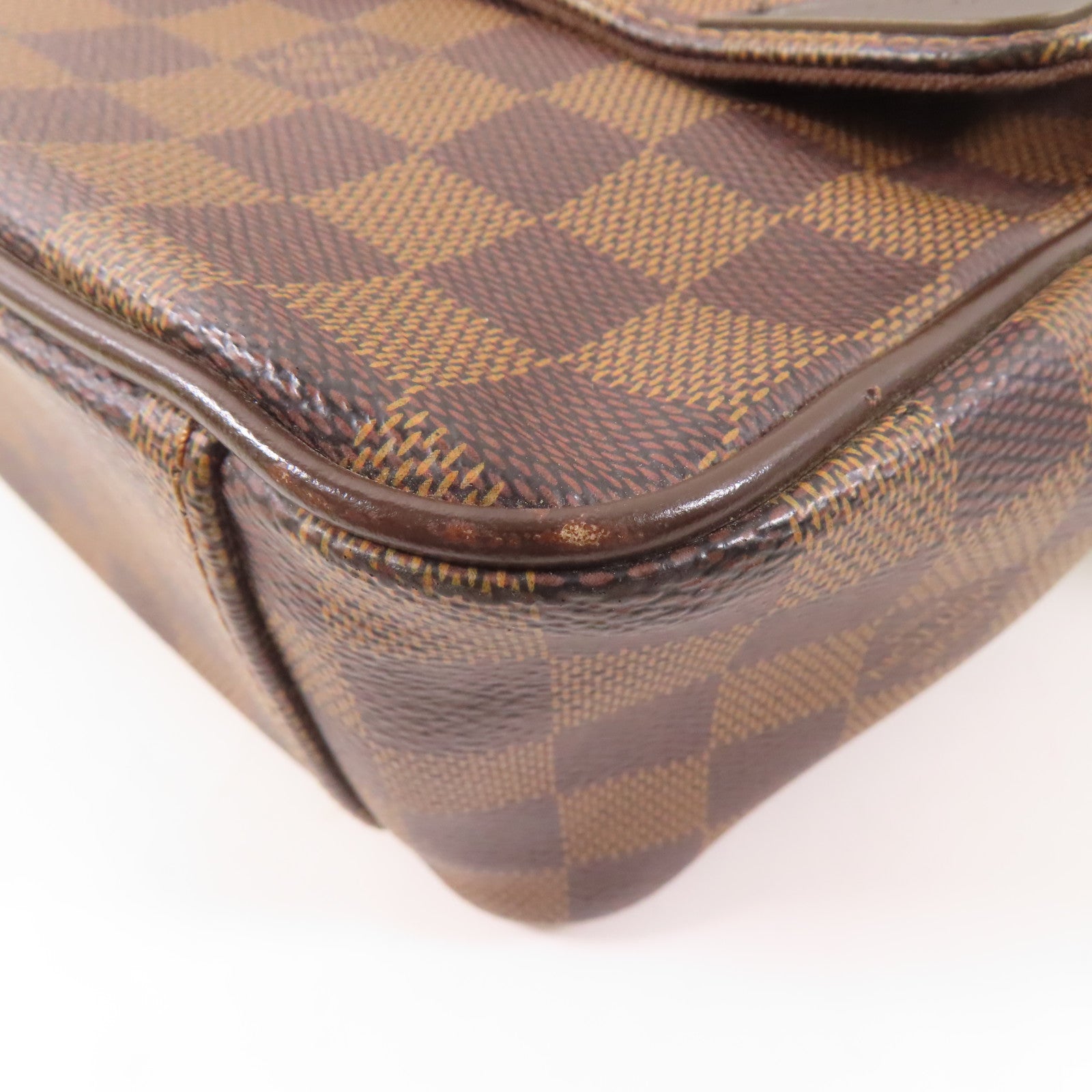 LOUIS VUITTON Damier Shelton MM金扣肩背袋棕色