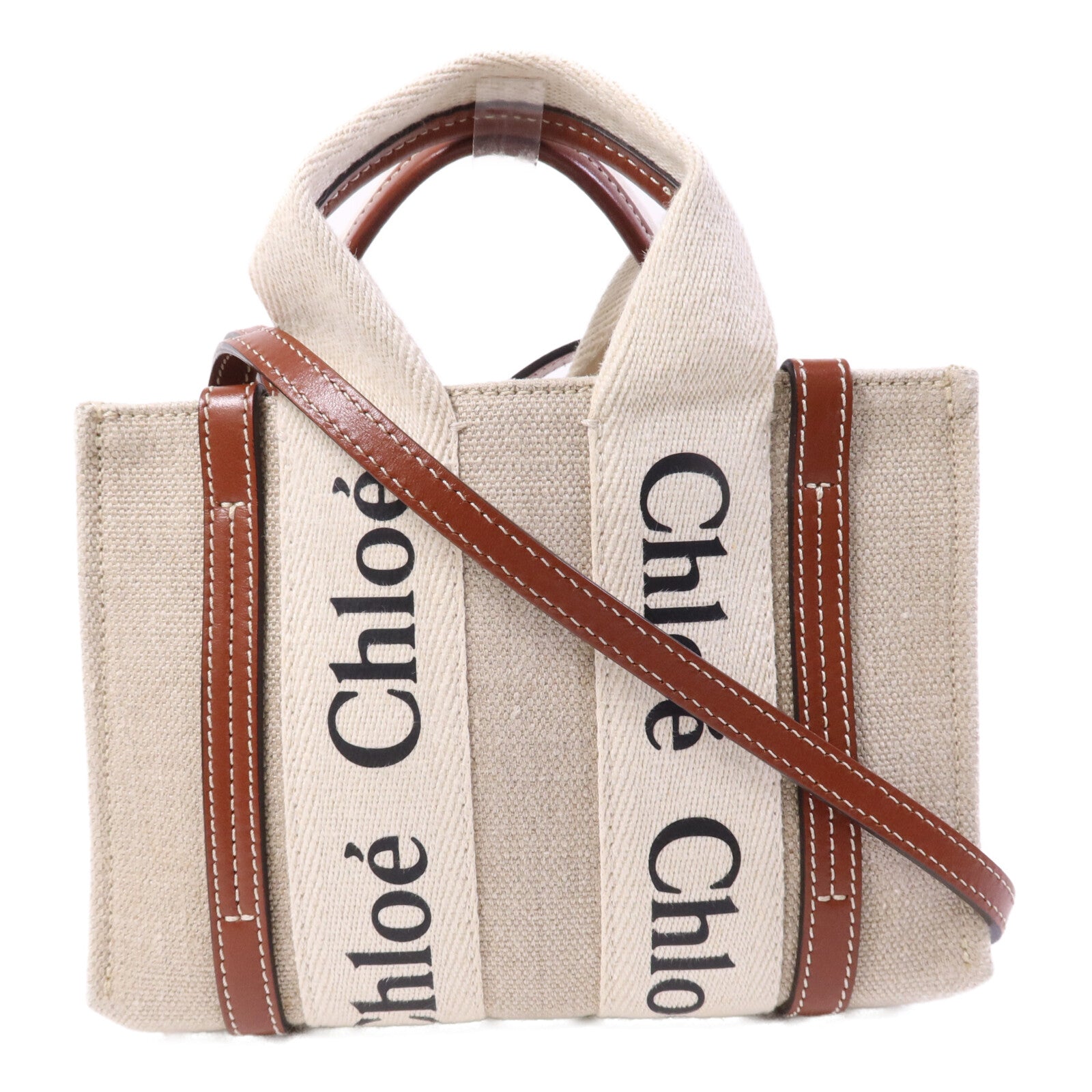 Chloe 帆布Mini Woody手挽肩背兩用袋