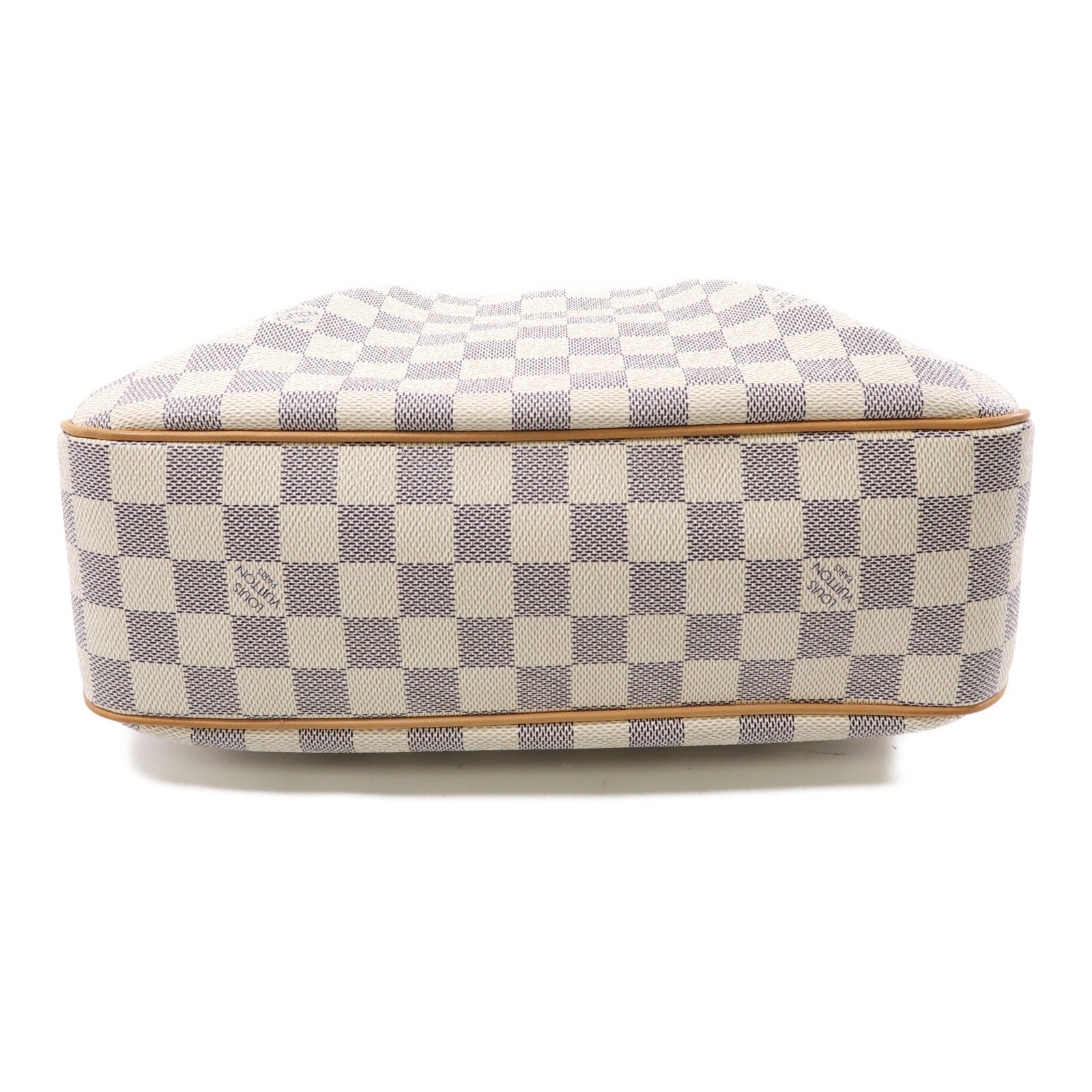 LOUIS VUITTON Damier Azur Siracusa金扣肩背袋白色