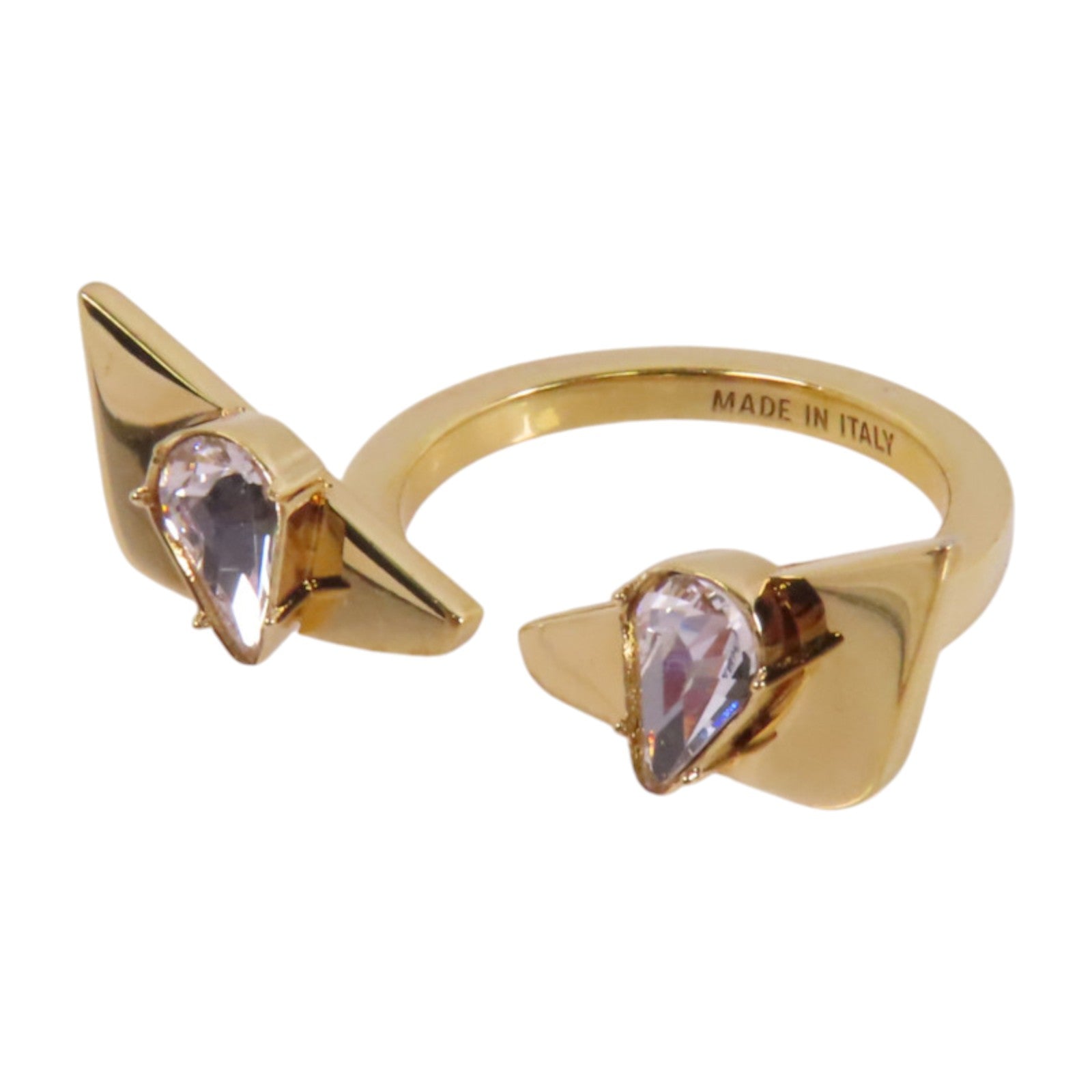 FENDI 金屬/水鑽Monster Ring戒指US#4.25