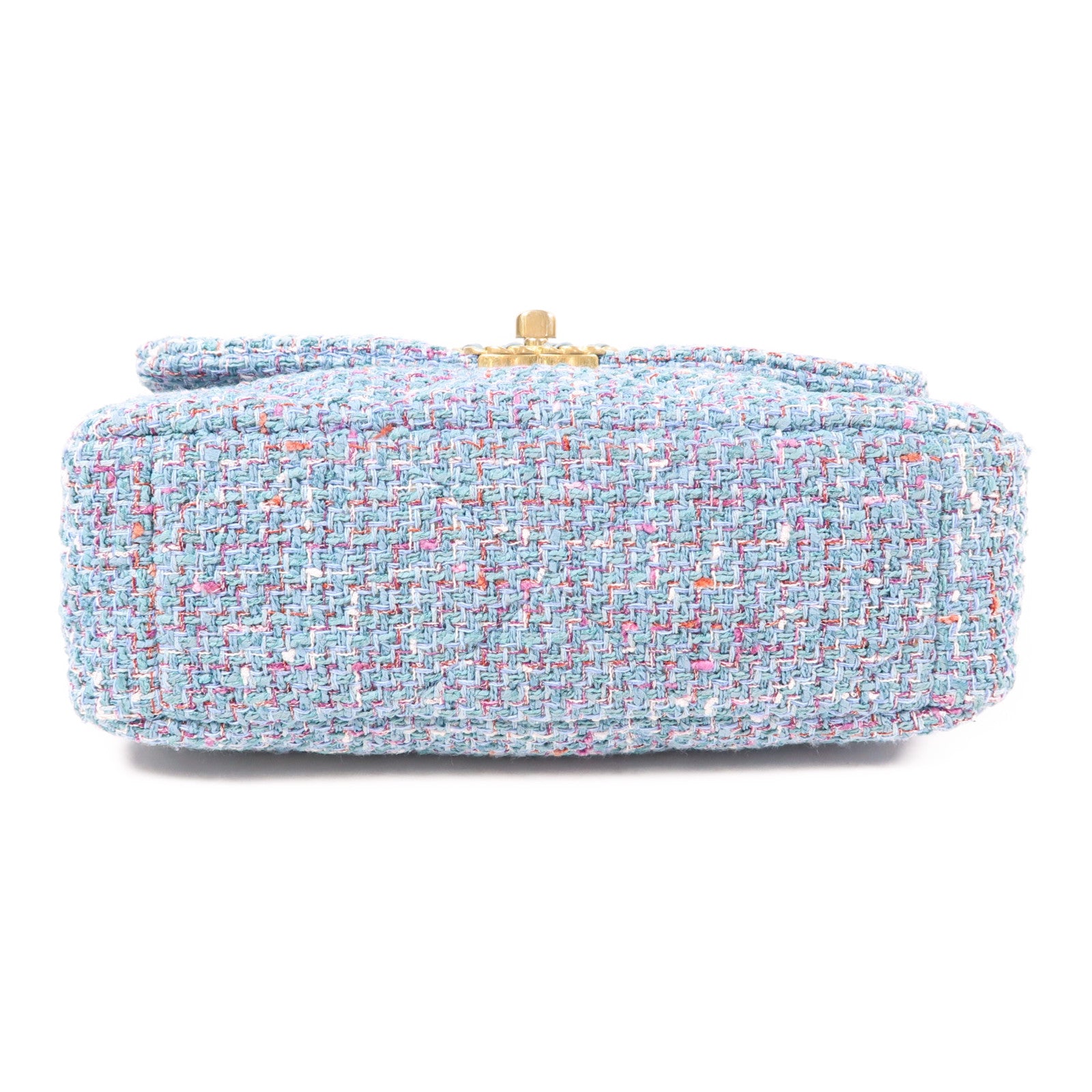 CHANEL 斜紋軟呢Shoulder Bag金扣鏈帶肩背袋