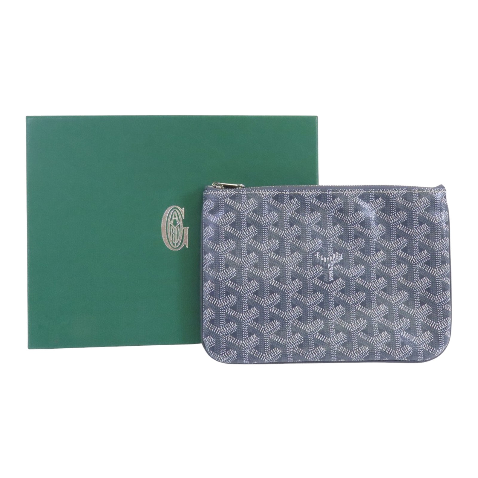 GOYARD 塗層帆布Pouch銀扣手拿包