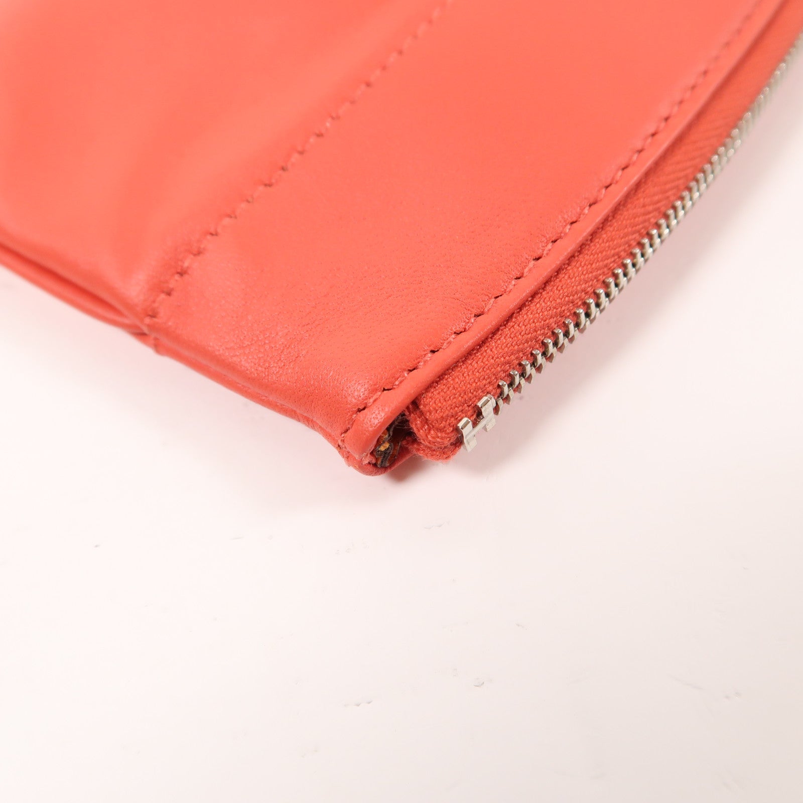 HERMES Swift皮革Tohubohu Pouch銀扣手拿包Capucine