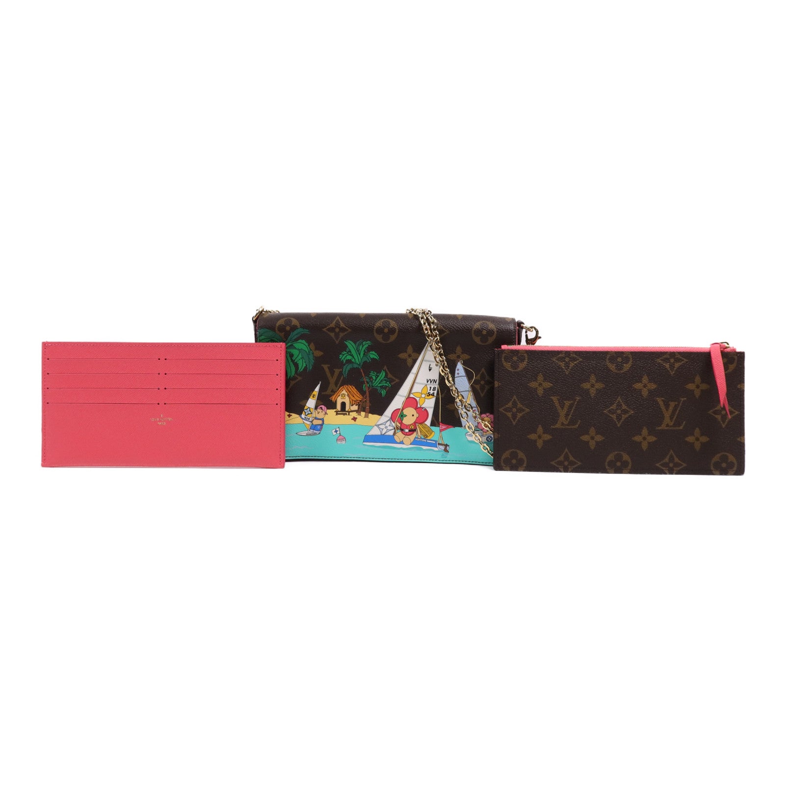 LOUIS VUITTON Monogram Felicie Pochette金扣鏈帶肩背袋