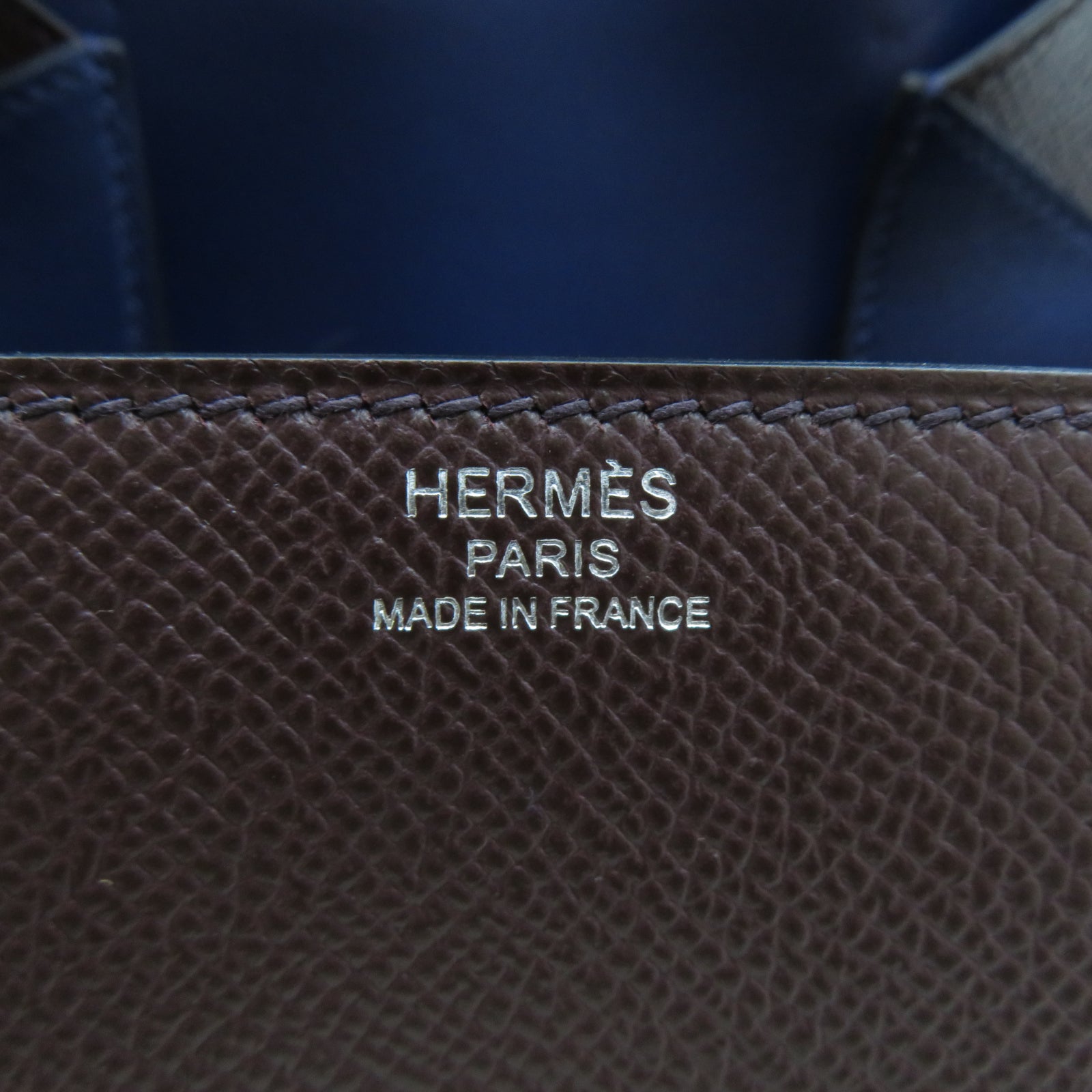 HERMES 【激減優惠】Epsom皮革Della Cavaller銀扣肩背袋啡色