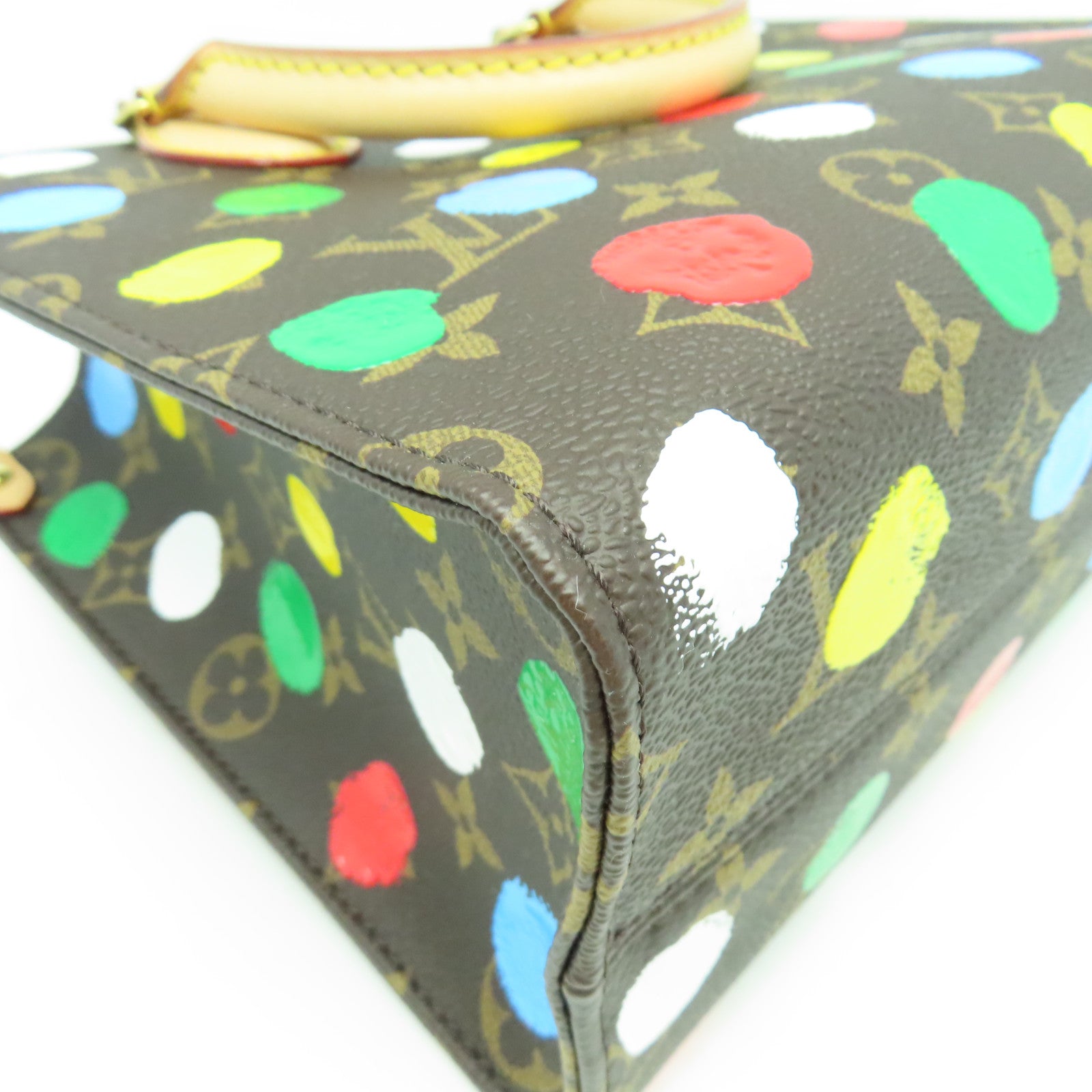 LOUIS VUITTON Monogram LV x YK On The Go PM金扣手挽肩背兩用啡色袋