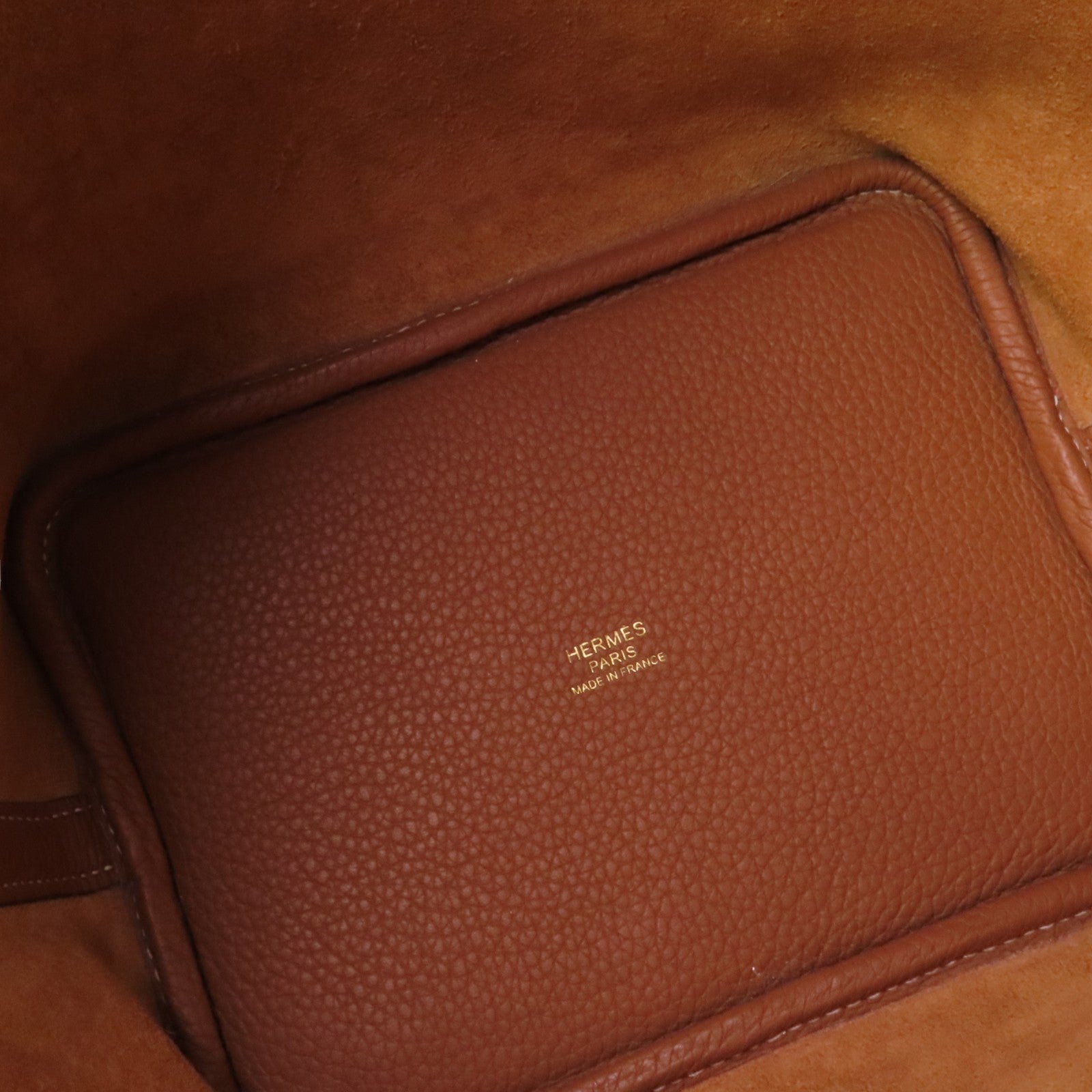 HERMES Clemence皮革Picotin PM金扣手挽袋