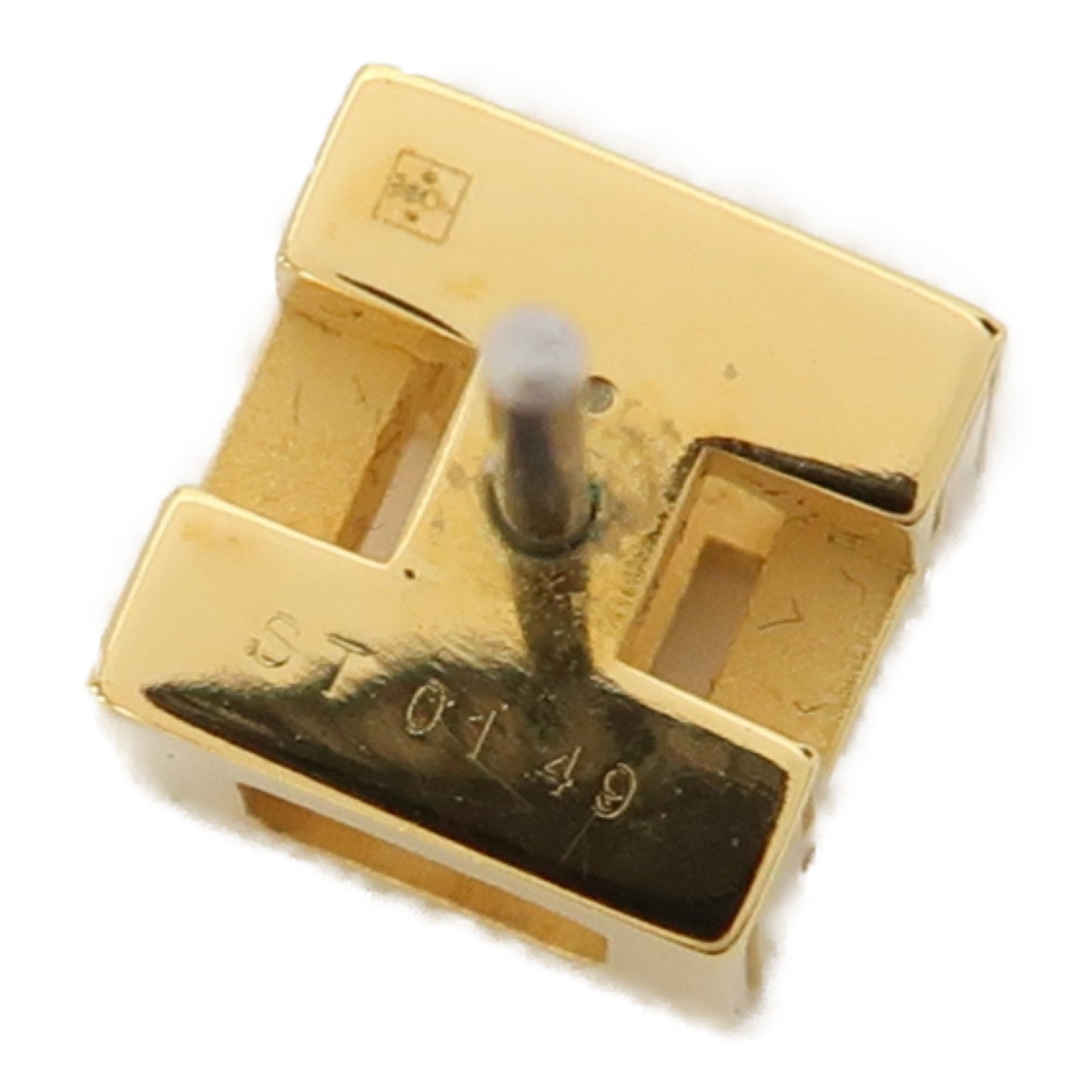 HERMES 金屬Cage D'H Earrings耳環黑色/金色