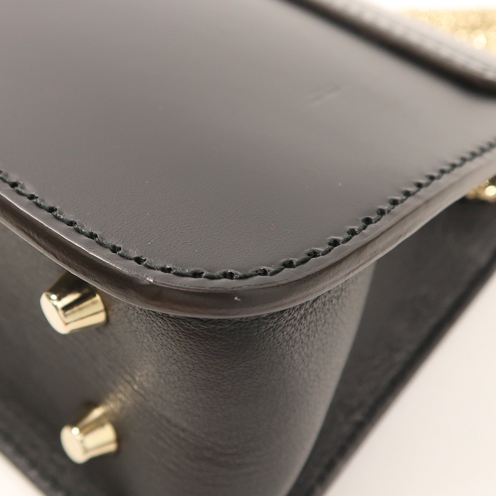 Furla 牛皮皮革Chain Shoulder金扣鏈帶肩背袋