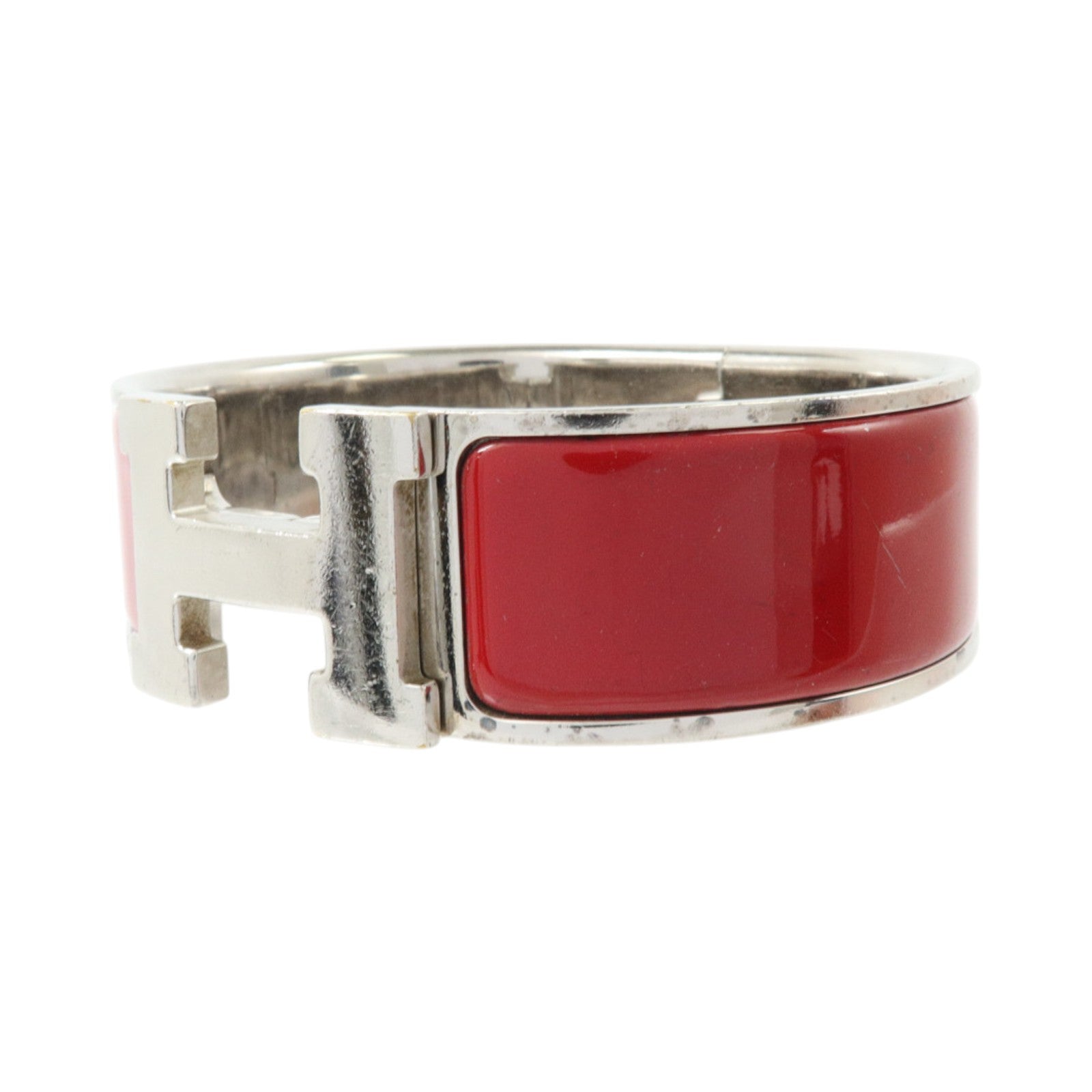 HERMES 金屬/琺瑯Clic-Clac H Bracelet銀扣手鏈