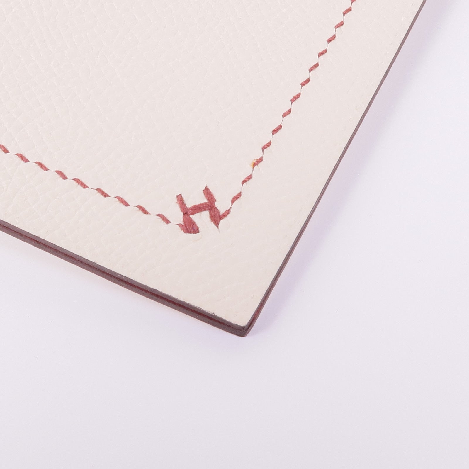 HERMES Epsom皮革H Sellier Glasses Case銀扣眼鏡盒Craie