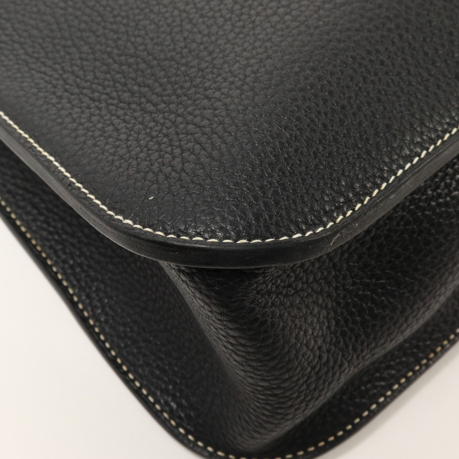 HERMES Clemence皮革Halzan 31手挽肩背兩用袋Noir