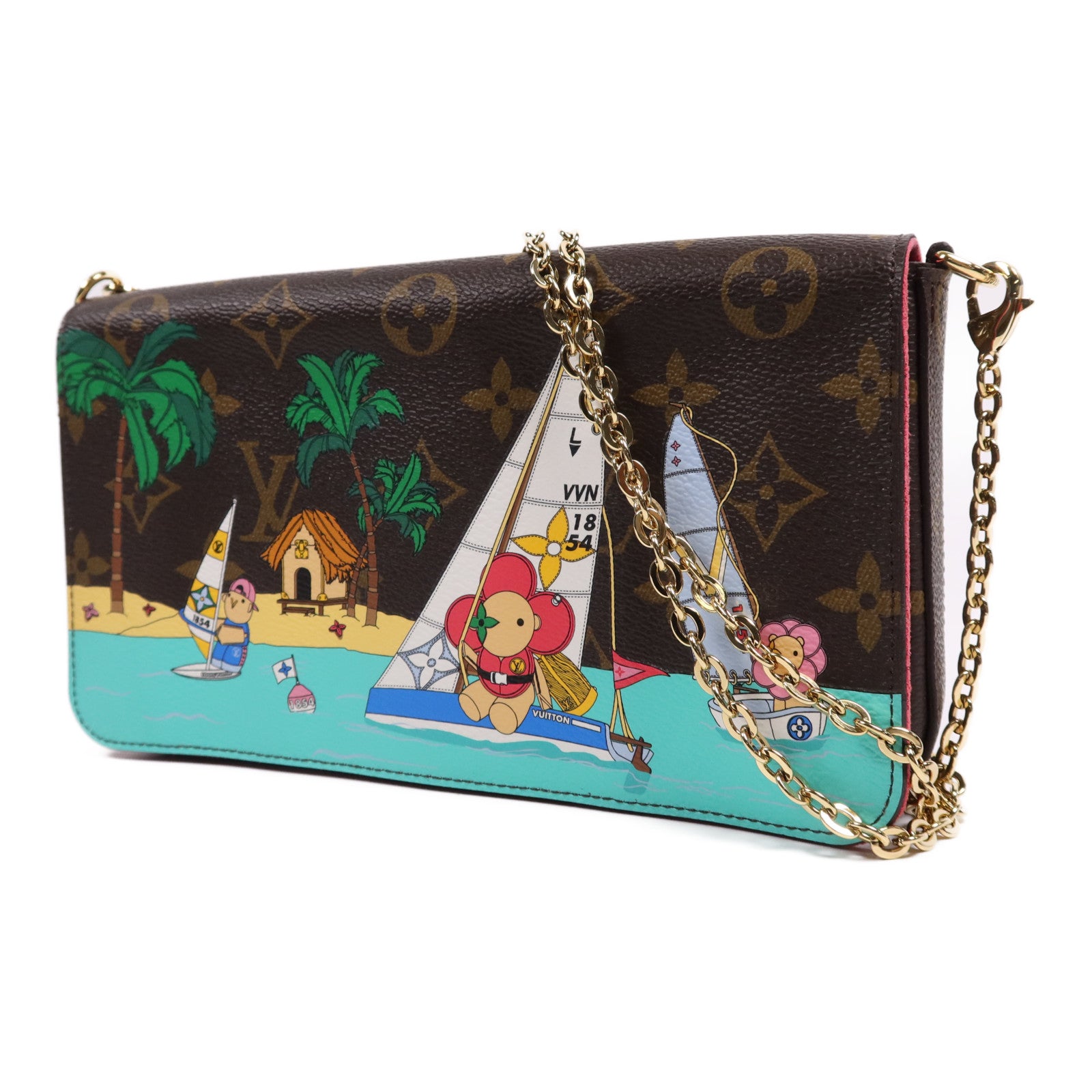 LOUIS VUITTON Monogram Felicie Pochette金扣鏈帶肩背袋