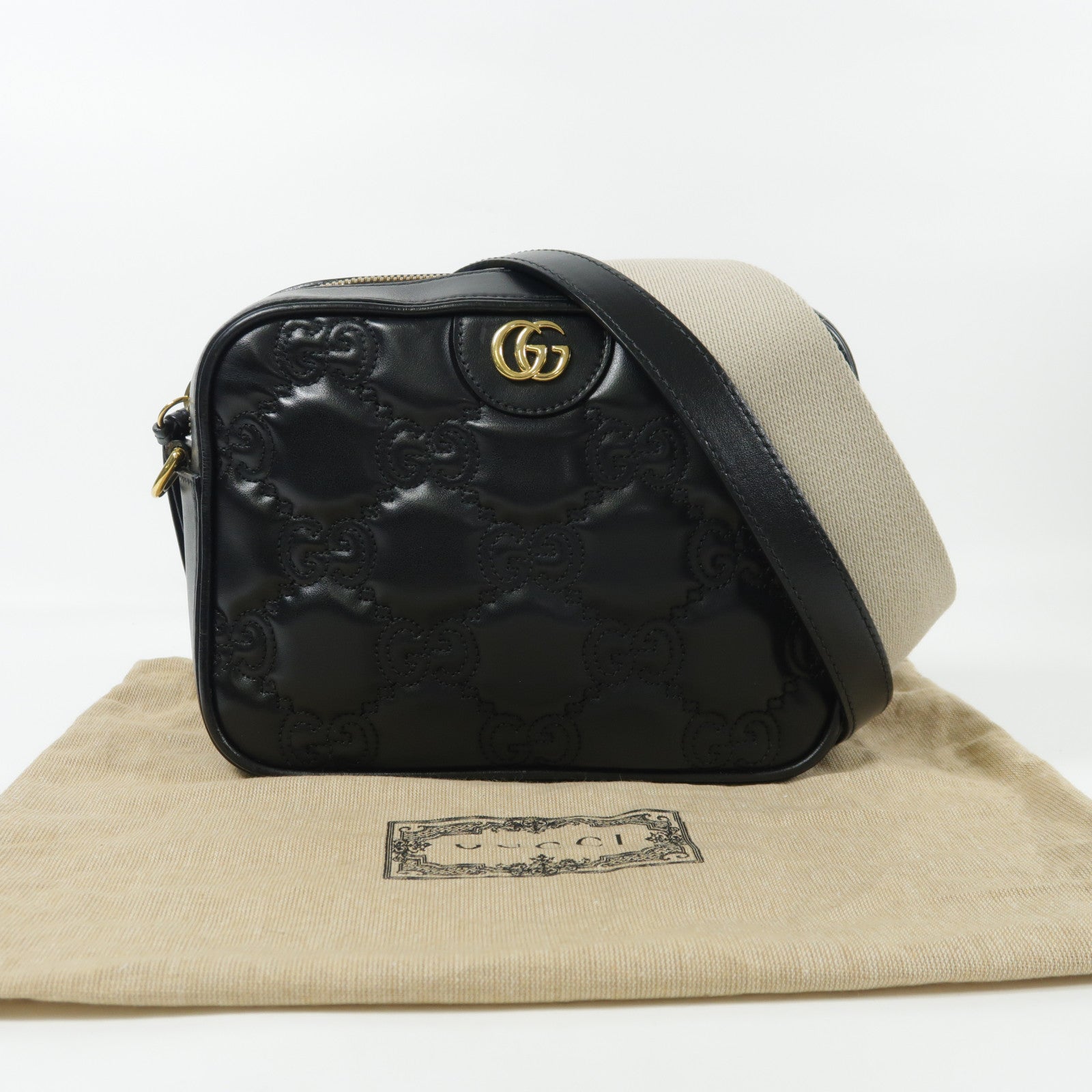GUCCI 牛皮皮革GG Matelasse Small金扣肩背袋